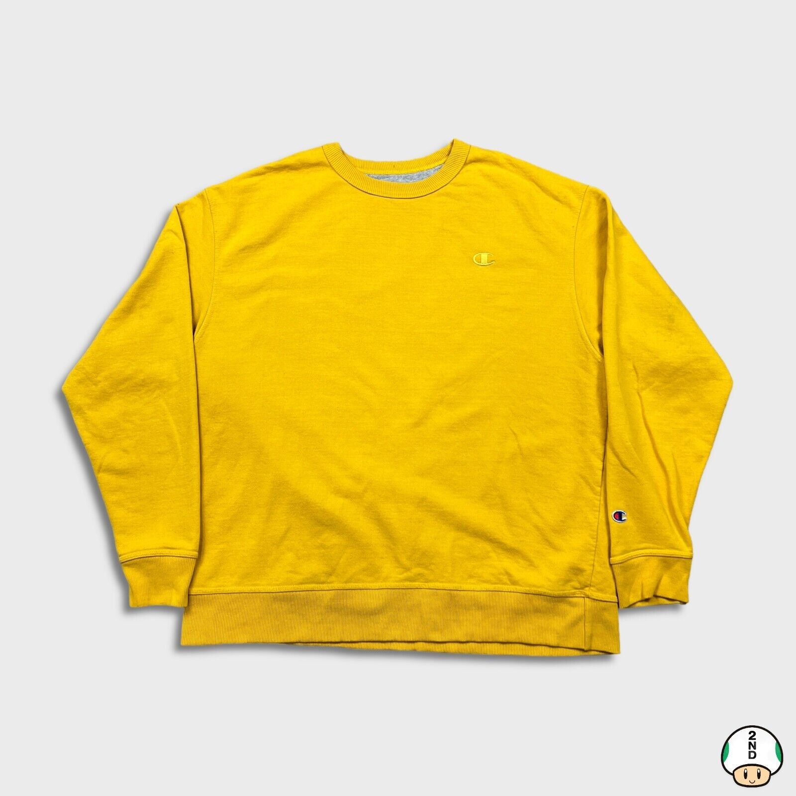 Champion × Vintage Champion Sweatshirt XL Yellow Athleticwear Pullover Crewneck Size US XL / EU 56 / 4 - 1 Thumbnail