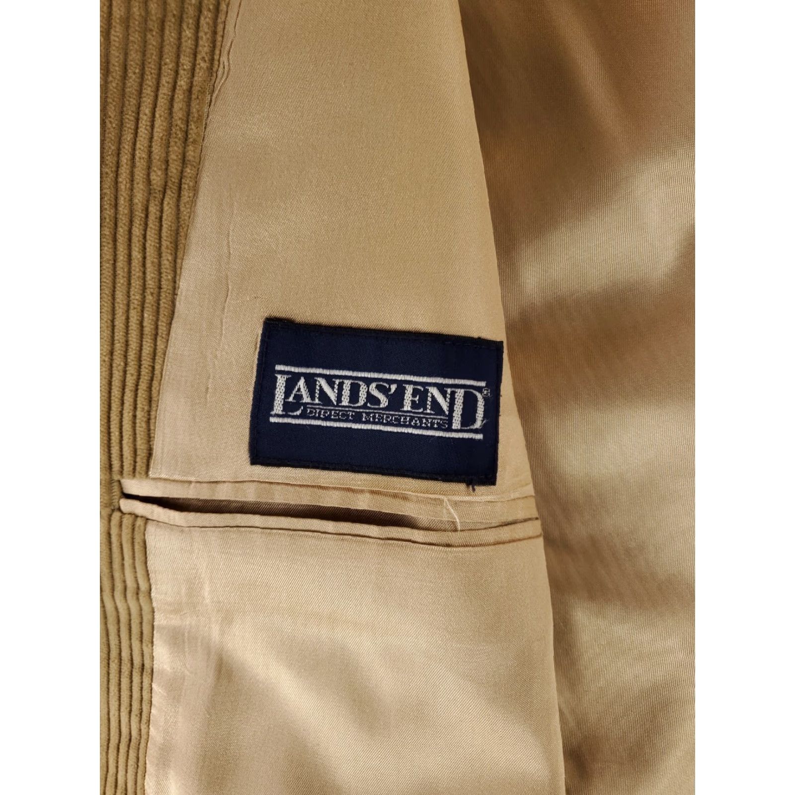 Lands' End Lands' End VTG Corduroy Blazer Jacket Sportscoat Suede Elbows Brown Mens L R 41 Brown Size 42R - 4 Thumbnail