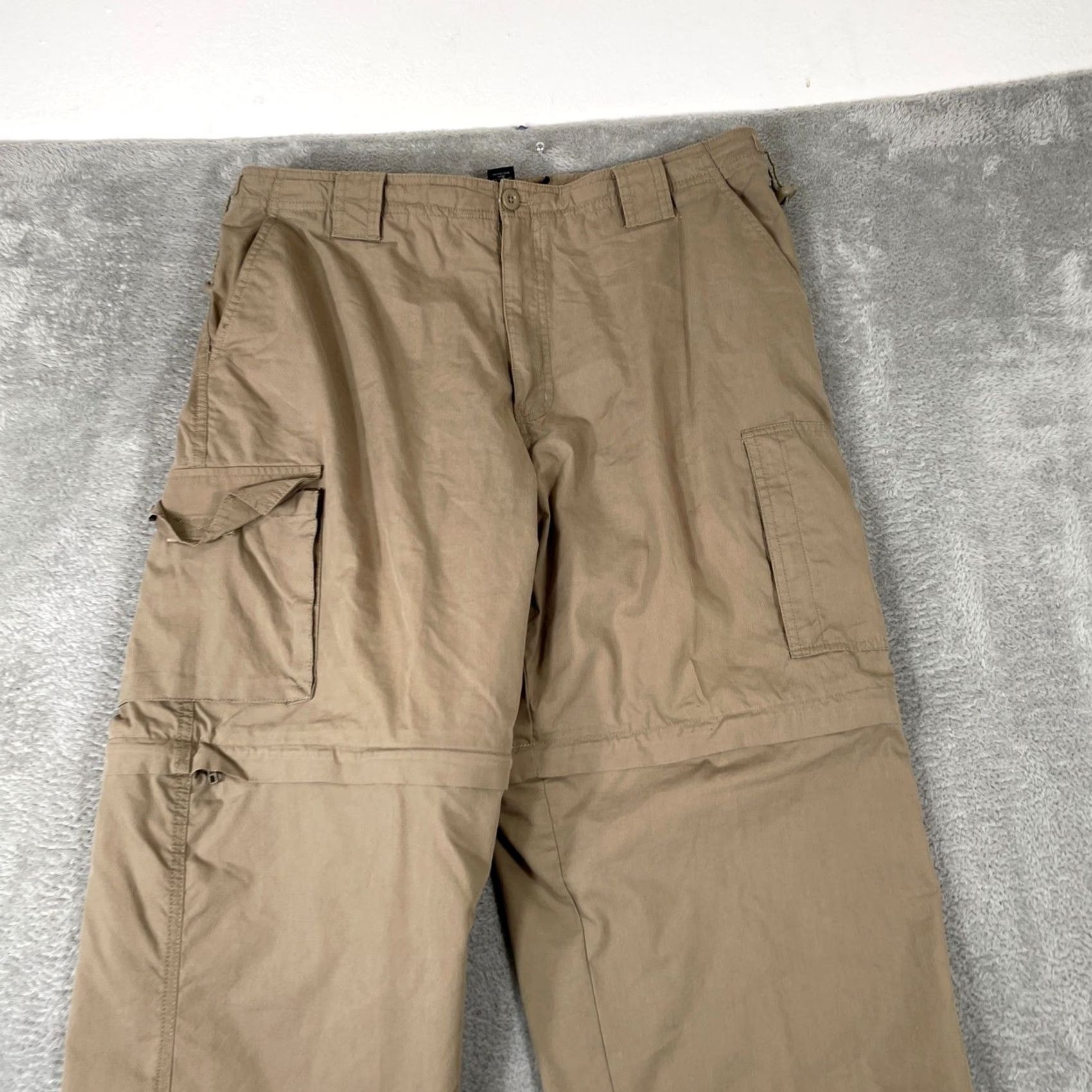 Vintage VINTAGE Sonoma Cargo Pants Mens 36x30 Tan Convertible Hiking Gorpcore Baggy Y2K Size US 36 / EU 52 - 4 Thumbnail