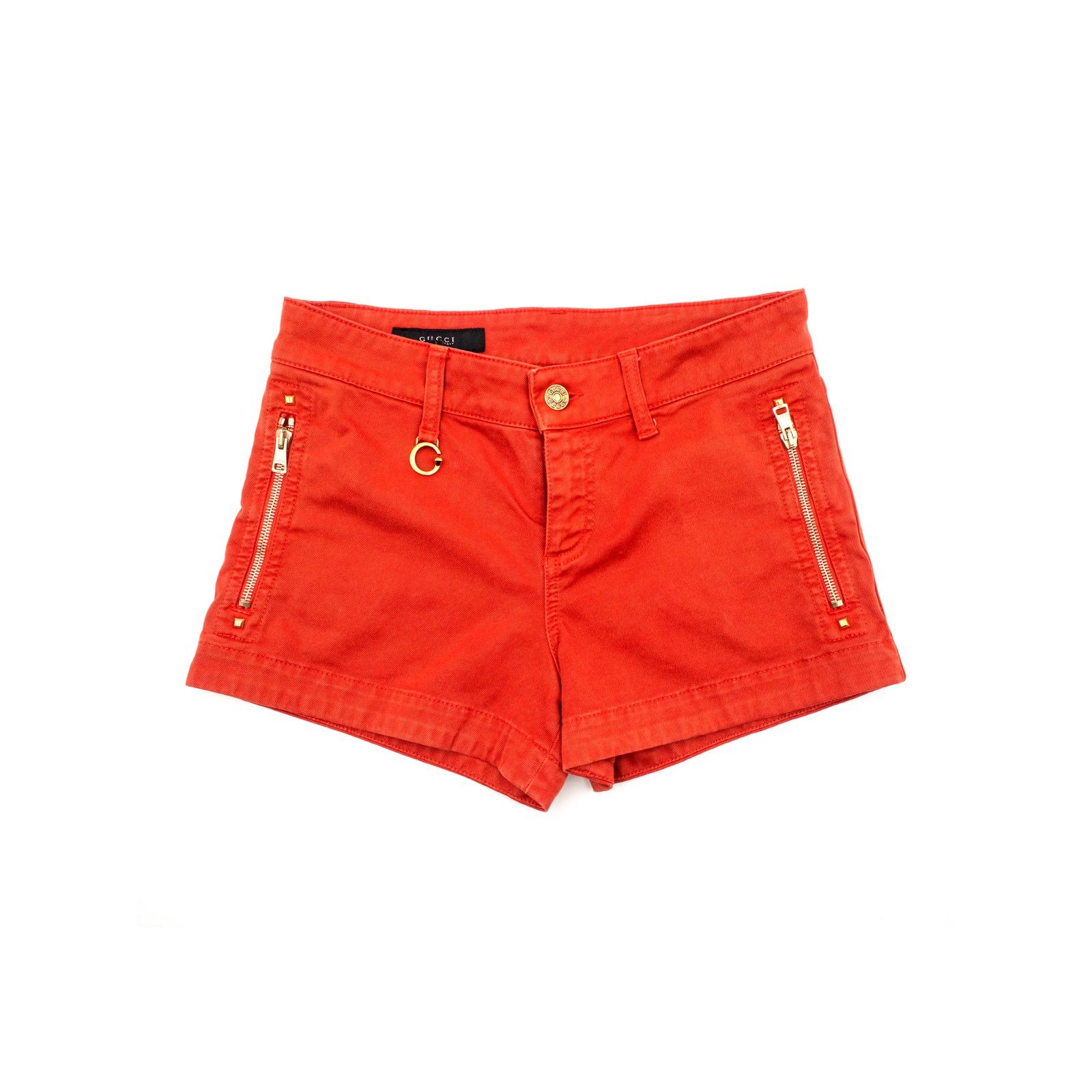 Gucci Cotton Denim Hot Pants with Side Lacing Gold Tone Hardware Size 25" / US 0 / IT 36 - 1 Thumbnail