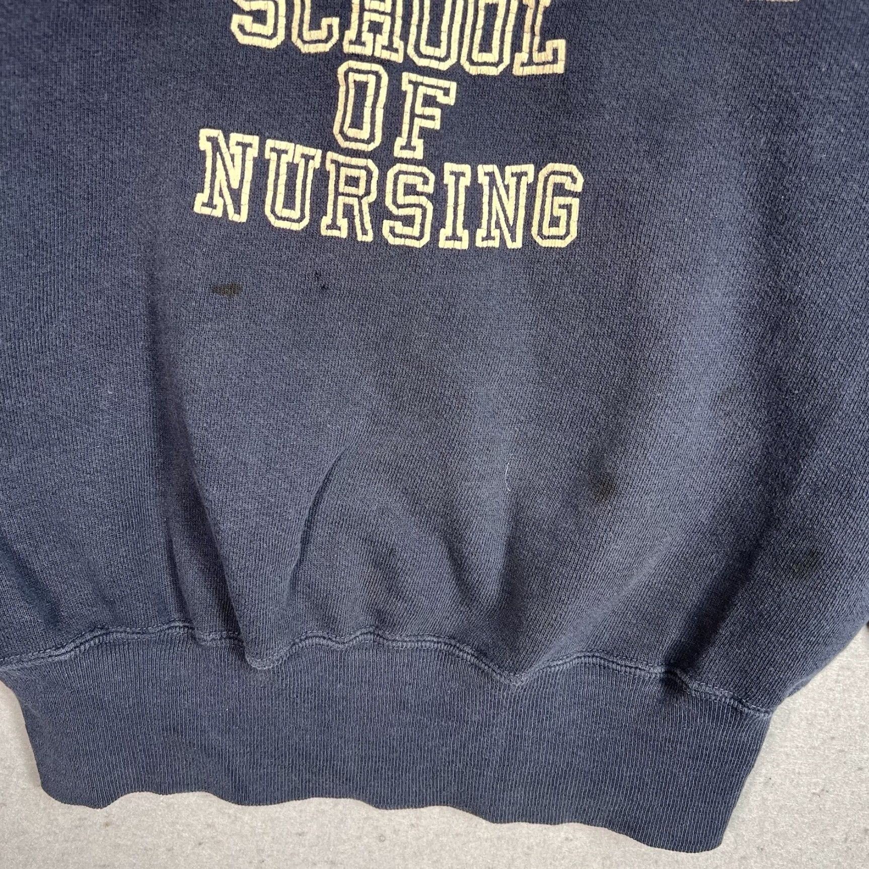 Vintage VINTAGE De Paul Hospital School Of Nursing Sweatshirt Mens Adult S Blue Sweatshirt Pullover Crew Neck Long Sleeve Cotton Blend 60s Pattern Solid Size US S / EU 44-46 / 1 - 5 Thumbnail