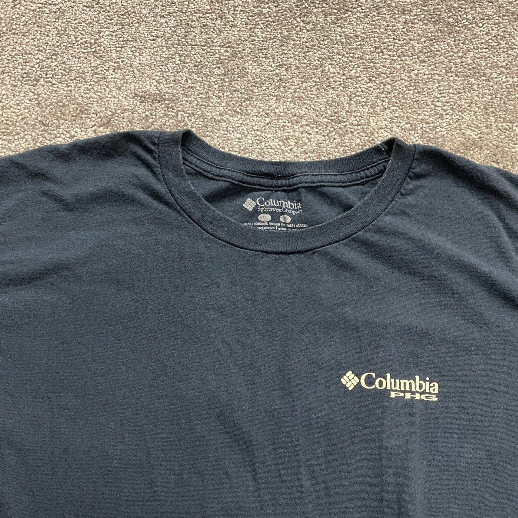 Vintage Columbia PHG Graphic T-Shirt Mens Large Navy Blue Short Sleeve Crew Neck Hunting Cotton Size US L / EU 52-54 / 3 - 3 Thumbnail