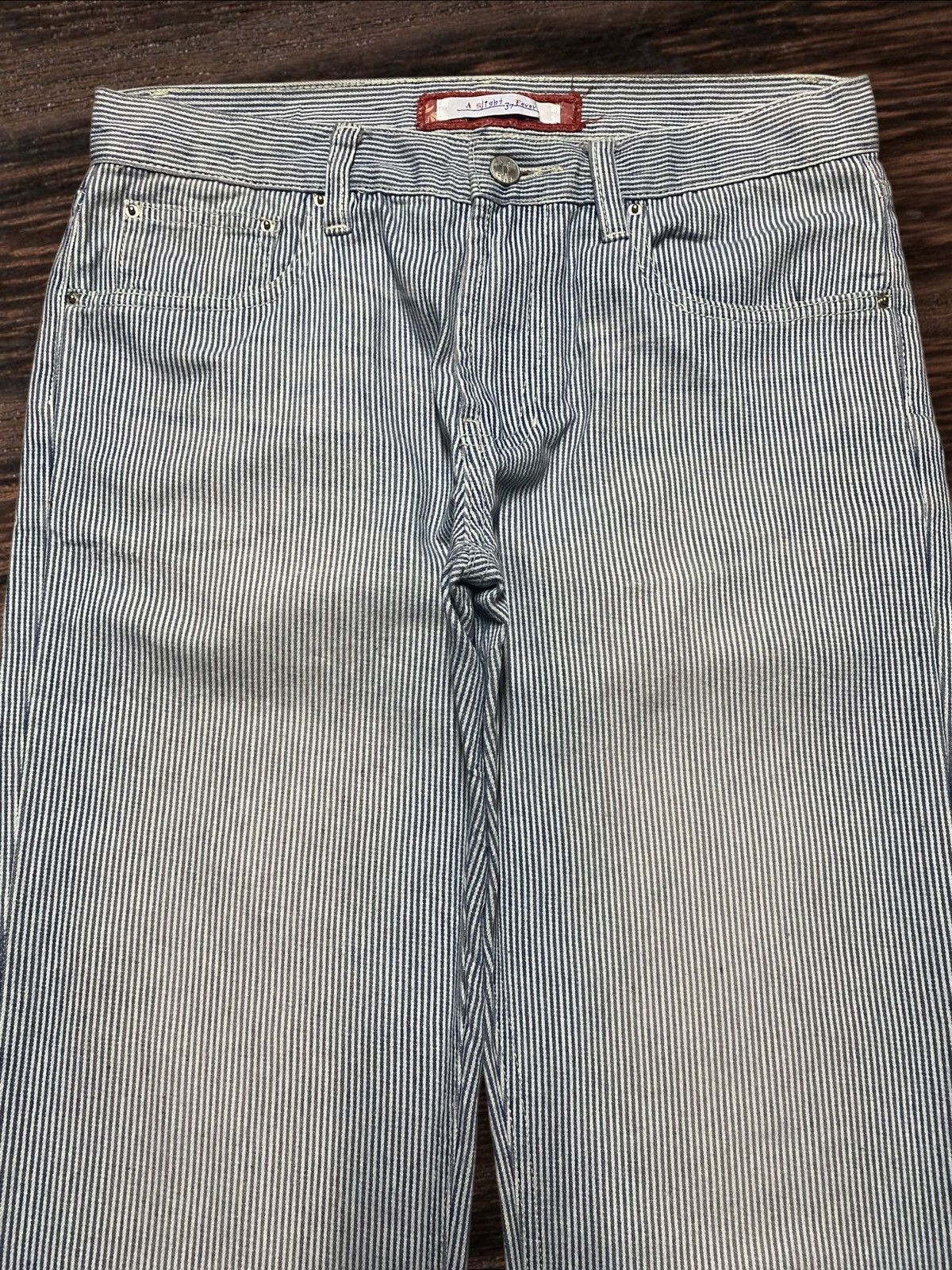 1620 Workwear Hickory Stripe Work Pants Patches Back ‘A Slight Fever Size US 32 / EU 48 - 3 Thumbnail