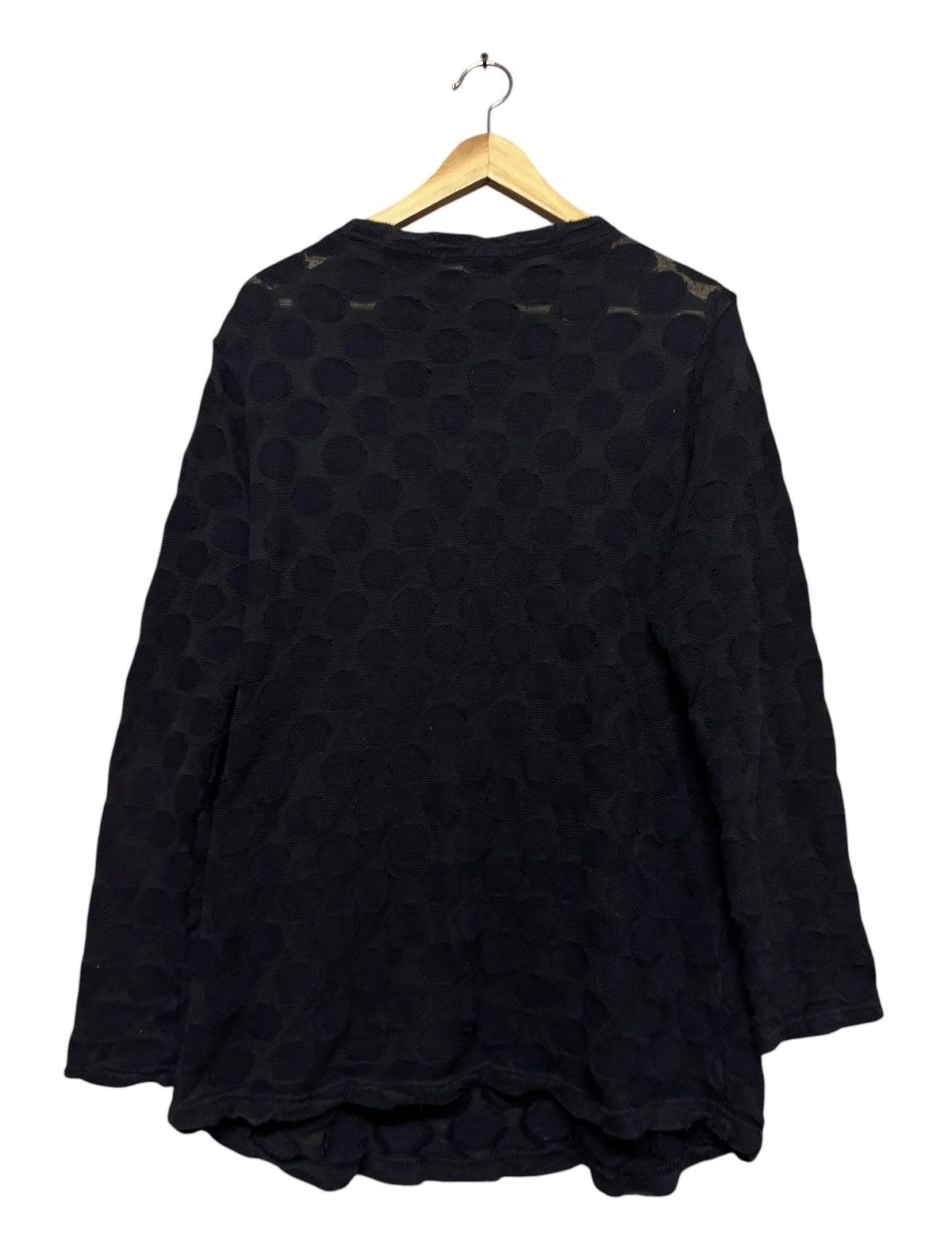 Issey Miyake Vtg💥Plantation Issey Miyake Polkadot Textured Mesh L/s Shirt Size US M / EU 48-50 / 2 - 3 Thumbnail
