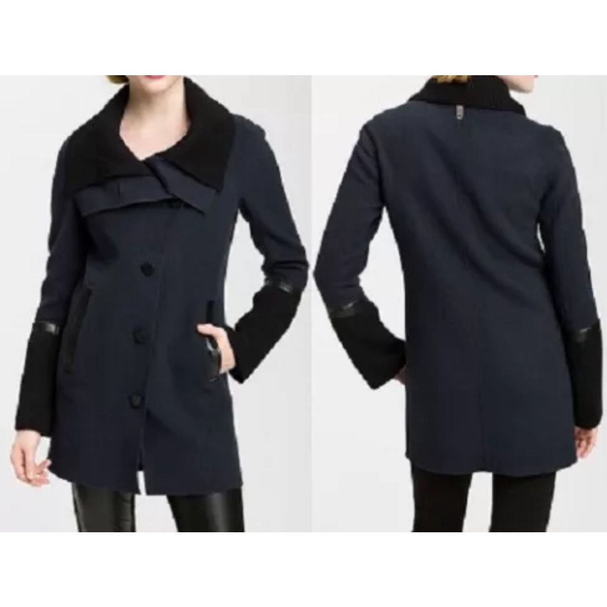 Mackage Mackage Wool Navy Blue/Black Jacket Coat fit sz M Size M / US 6-8 / IT 42-44 - 1 Thumbnail