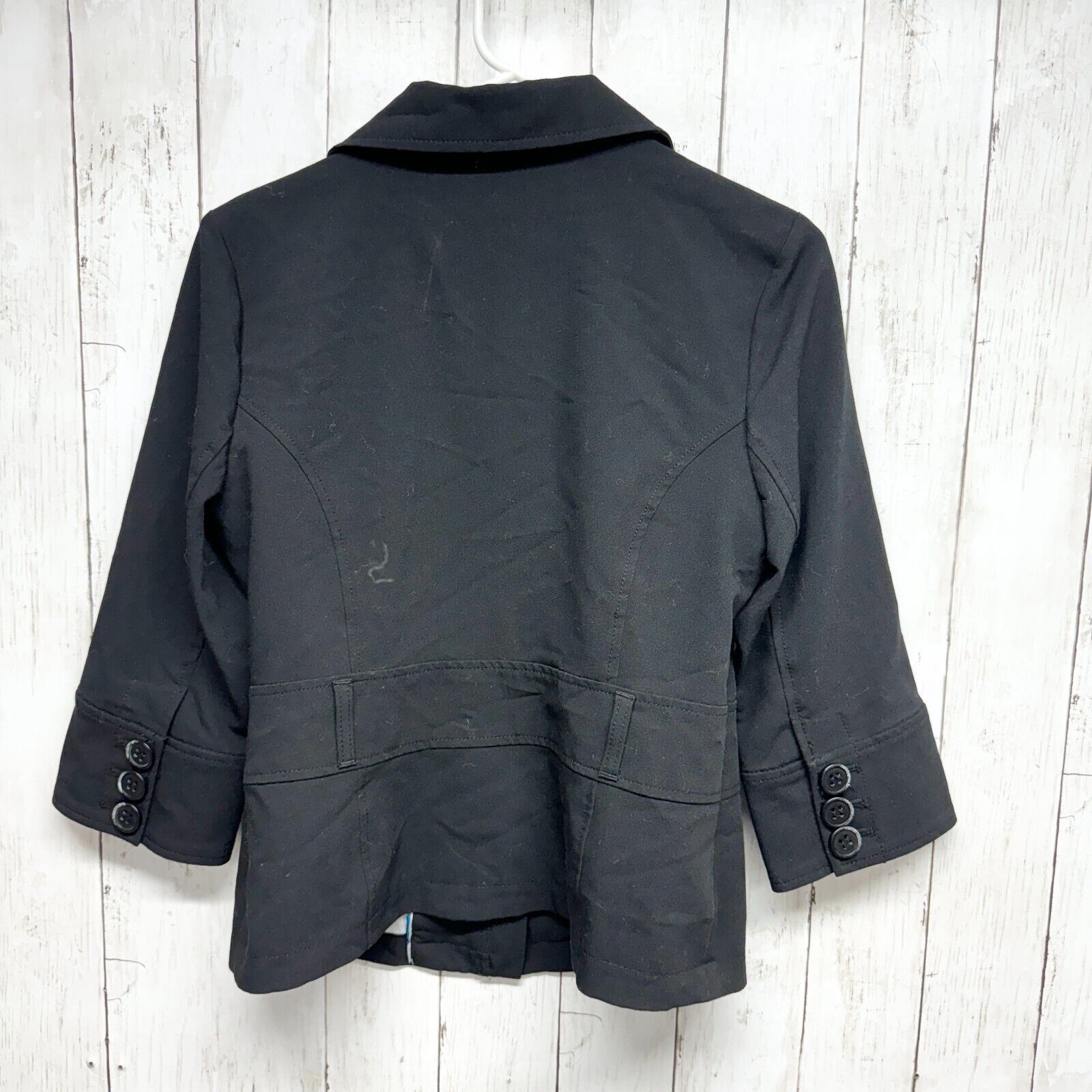 Guess Guess Blazer LG Black Stretch Button-Up Collared Long Sleeve Size L / US 10 / IT 46 - 5 Thumbnail