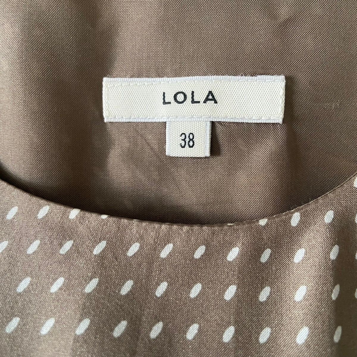 Other Lola Brown Polka Dot Dress With Tie Waist Size S / US 4 / IT 40 - 2 Thumbnail
