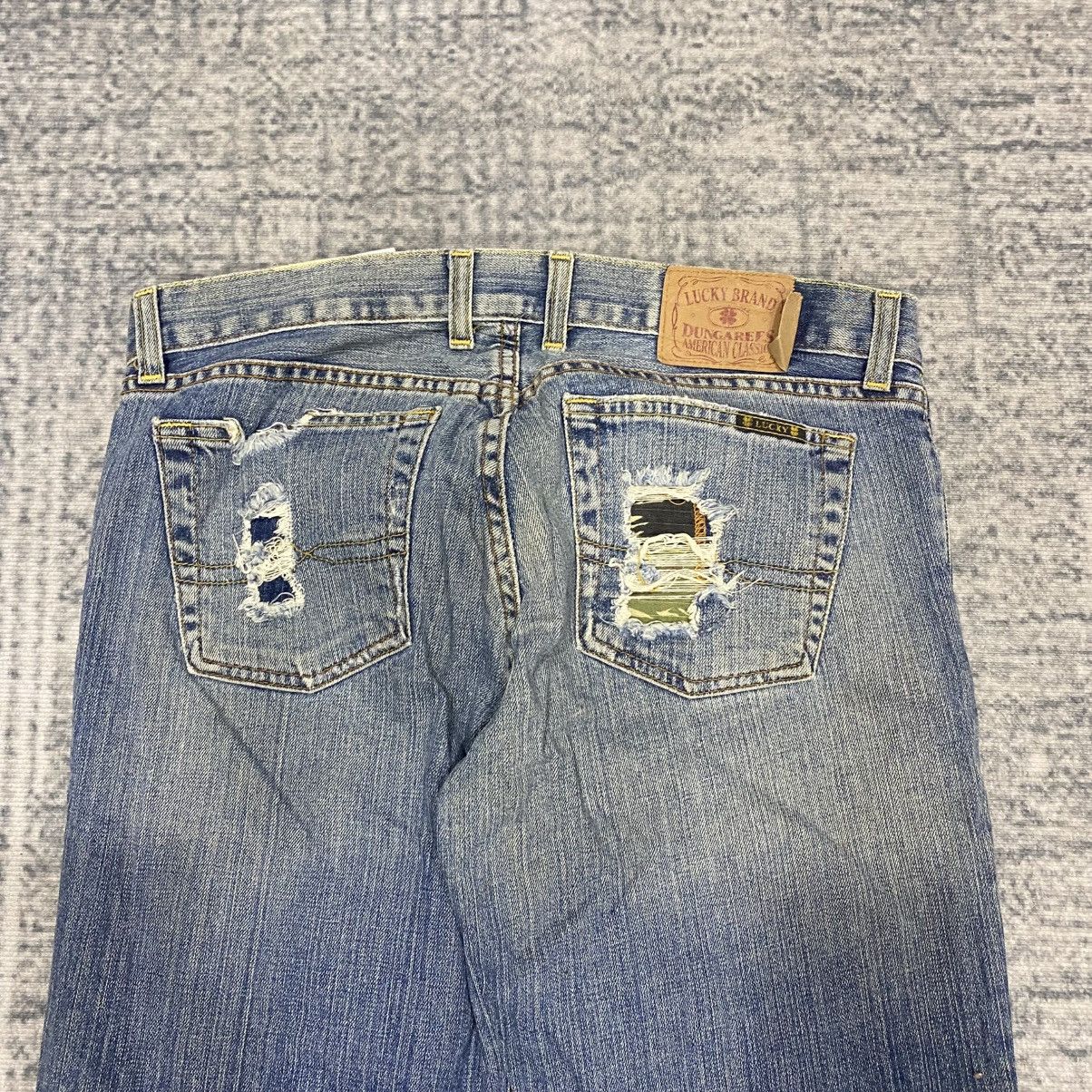 Japanese Brand × Vintage Flared🔥 Lucky Patchwork Washed Bootcut Jeans Hysteric 90s Size US 34 / EU 50 - 10 Thumbnail