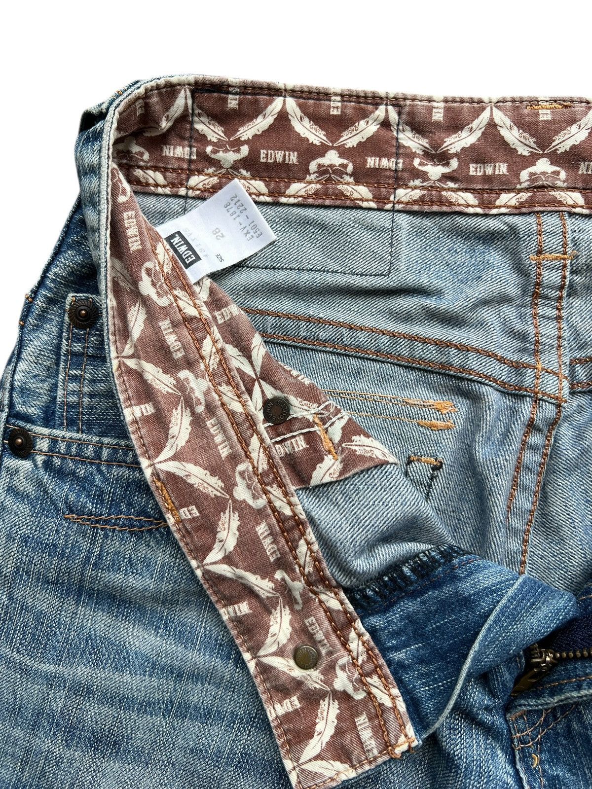 Edwin Vintage Edwin XV Distressed Denim Flare Jeans 32x33.5 Size 32" / US 10 / IT 46 - 11 Thumbnail
