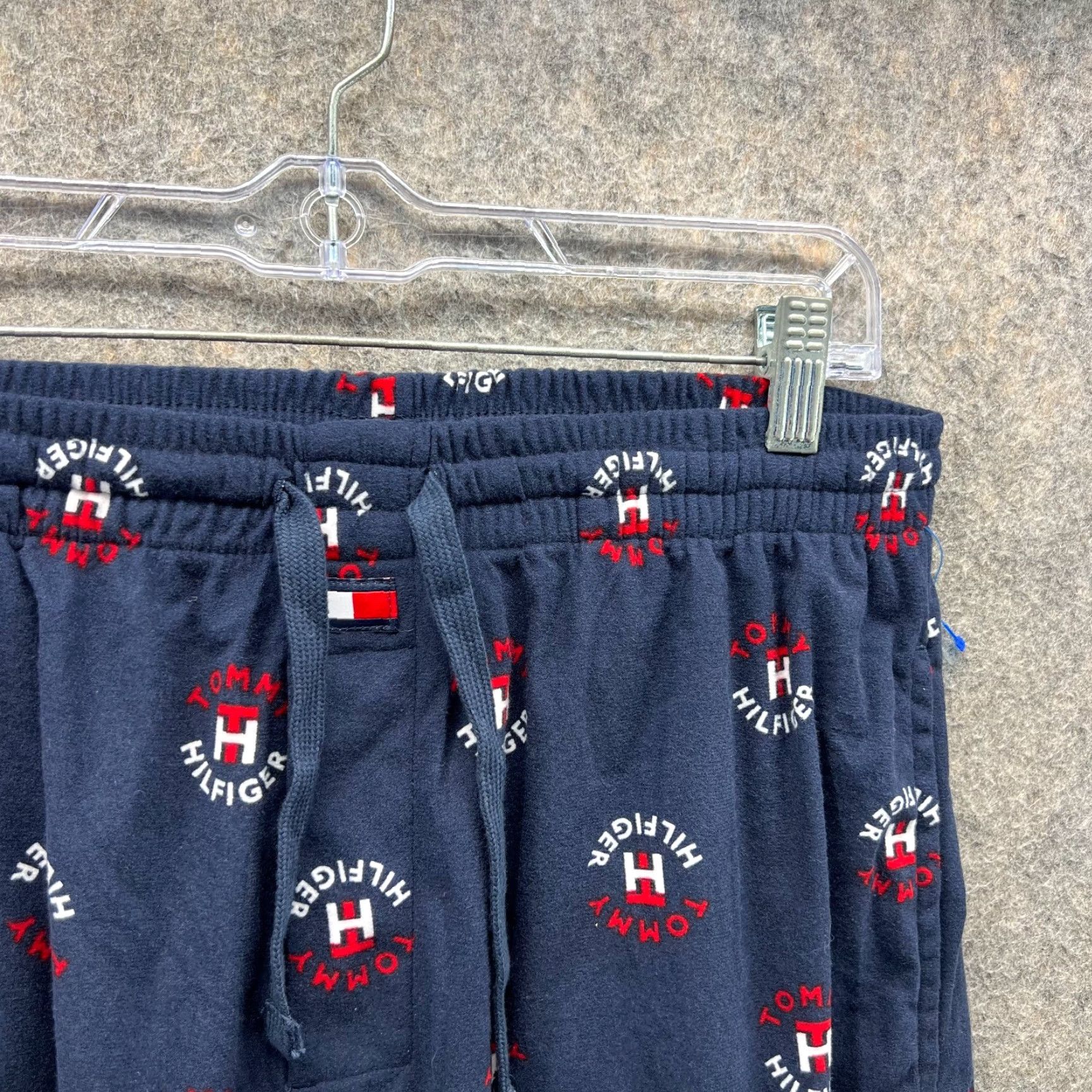 Tommy Hilfiger VINTAGE Tommy Hilfiger Pajama Pants Men Medium Adult Blue Navy Sleep Wear All Over Logo Size US 31 - 7 Thumbnail