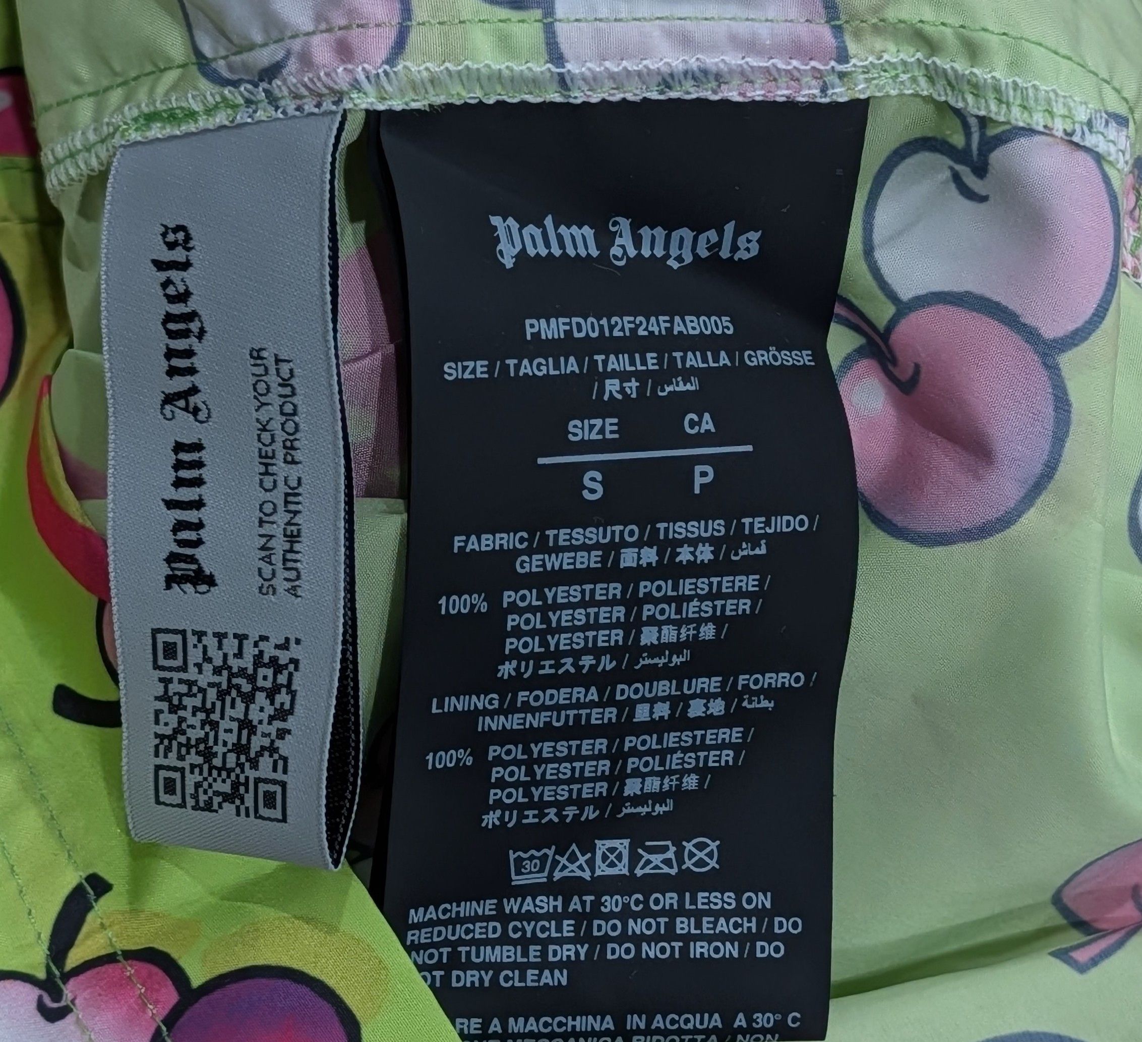 Palm Angels Palm Angels Cherries Swim Shorts Trunks Lime Multi Small Size US 30 / EU 46 - 7 Thumbnail