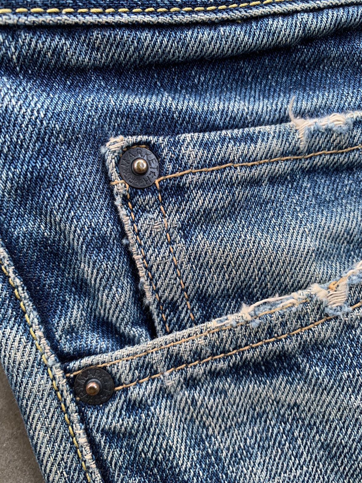 Kapital Kountry Hollywood Ranch Market HR405 Selvedge Patchwork Grunge Jeans Size US 31 - 8 Thumbnail