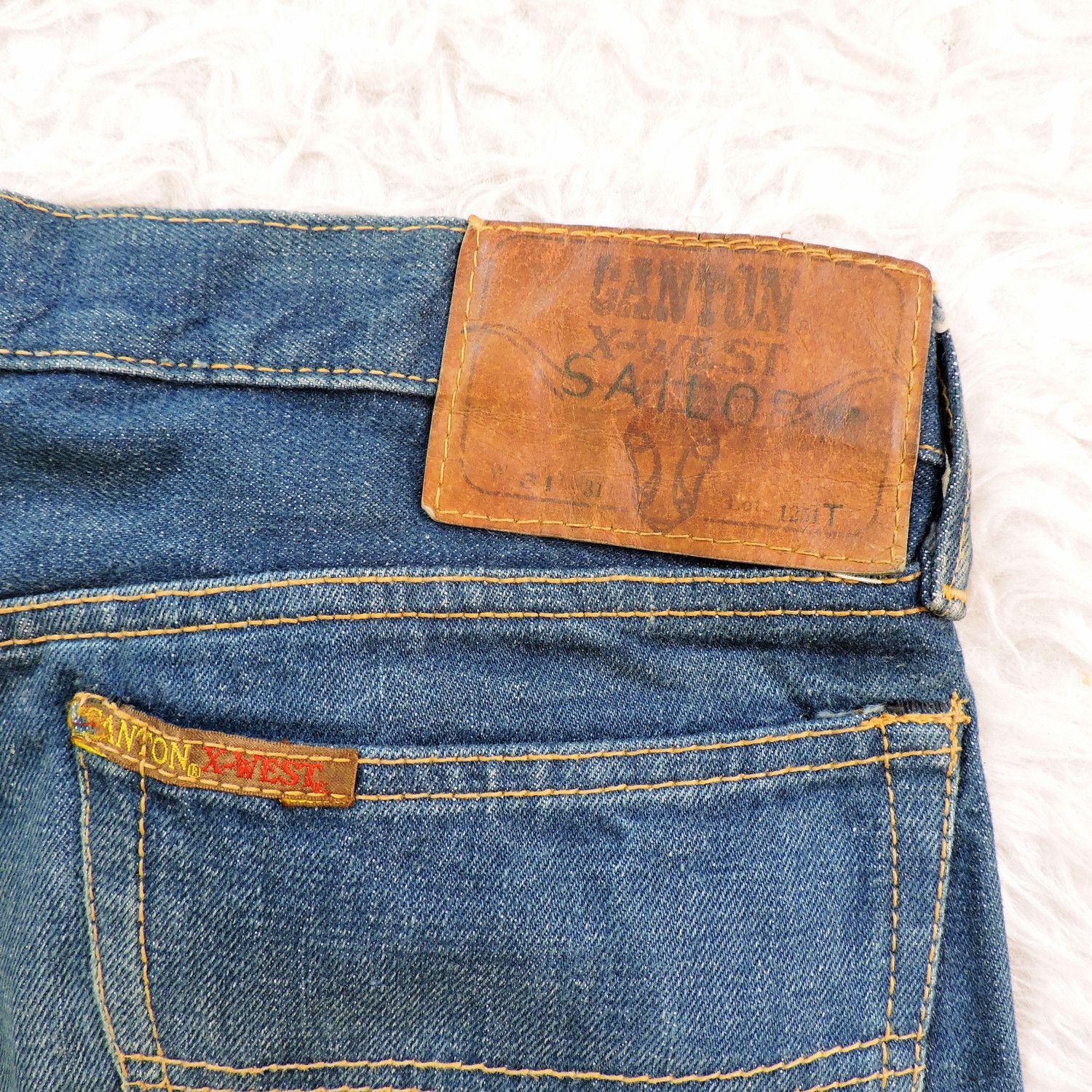 Japanese Brand CANTON X-WEST SAILOR LOT 1251T DENIM LONG PANTS Size US 31 - 5 Thumbnail