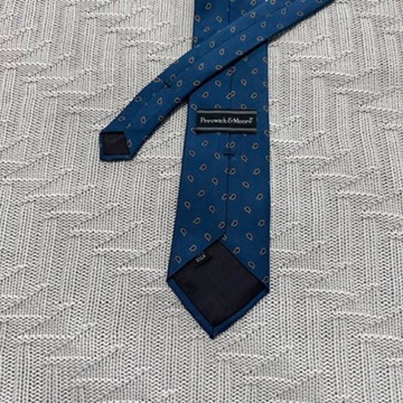 Vintage Vintage Preswick & Moore blue paisley silk tie Size ONE SIZE - 3 Thumbnail