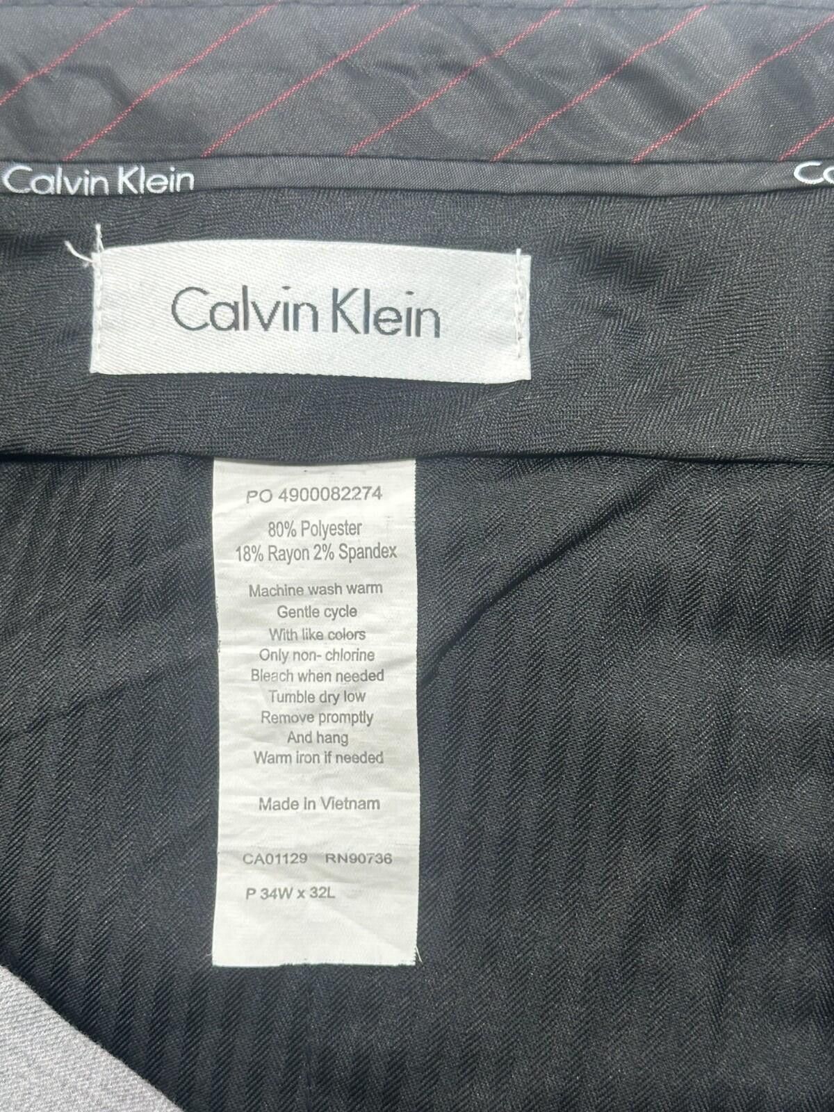 Calvin Klein Calvin Klein Flat Straight Leg Dress Pants Gray Mens 34/32 Size US 34 / EU 50 - 6 Thumbnail