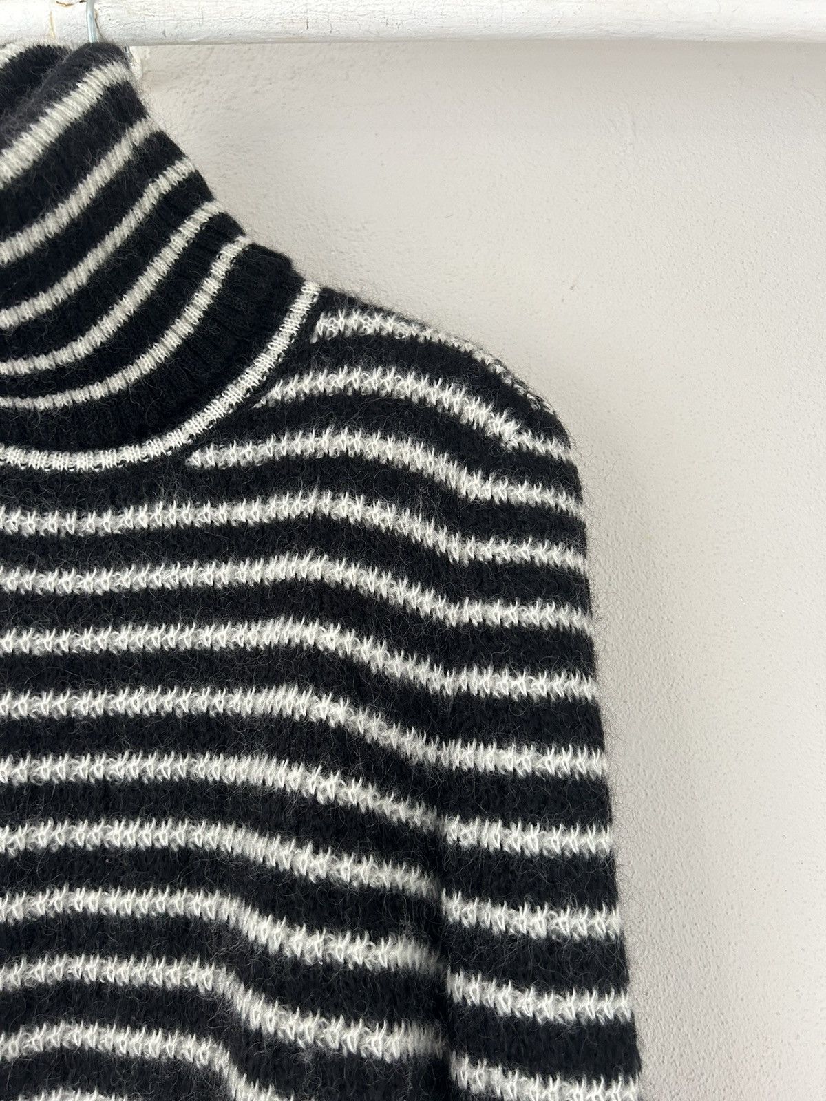 Saint Laurent Paris Striped Mohair Turtleneck Sweater Size US M / EU 48-50 / 2 - 4 Thumbnail