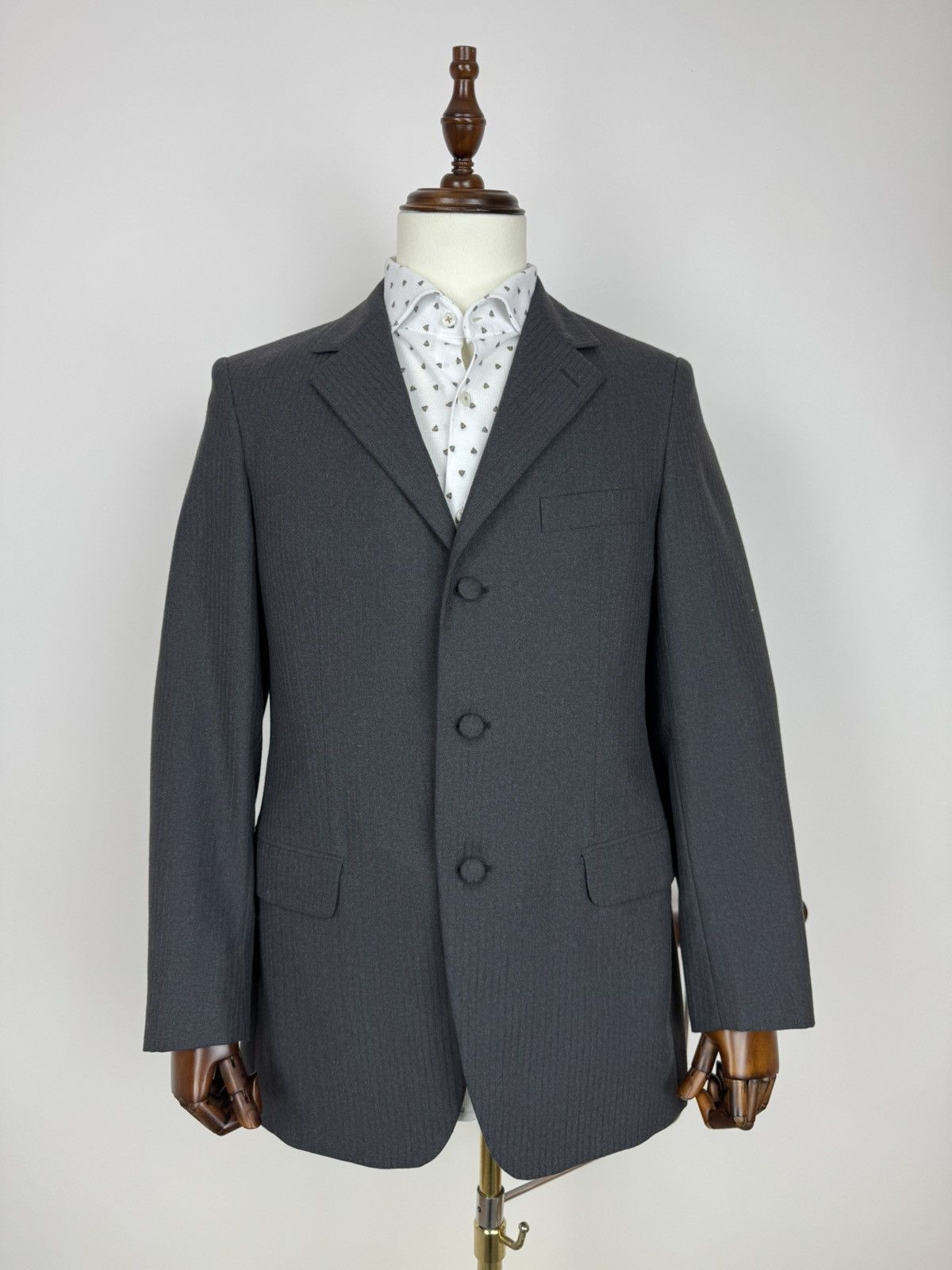 Other Trevira Twill herringbone Wool blend Vintage Suit 2 pieces Size 50R - 2 Thumbnail