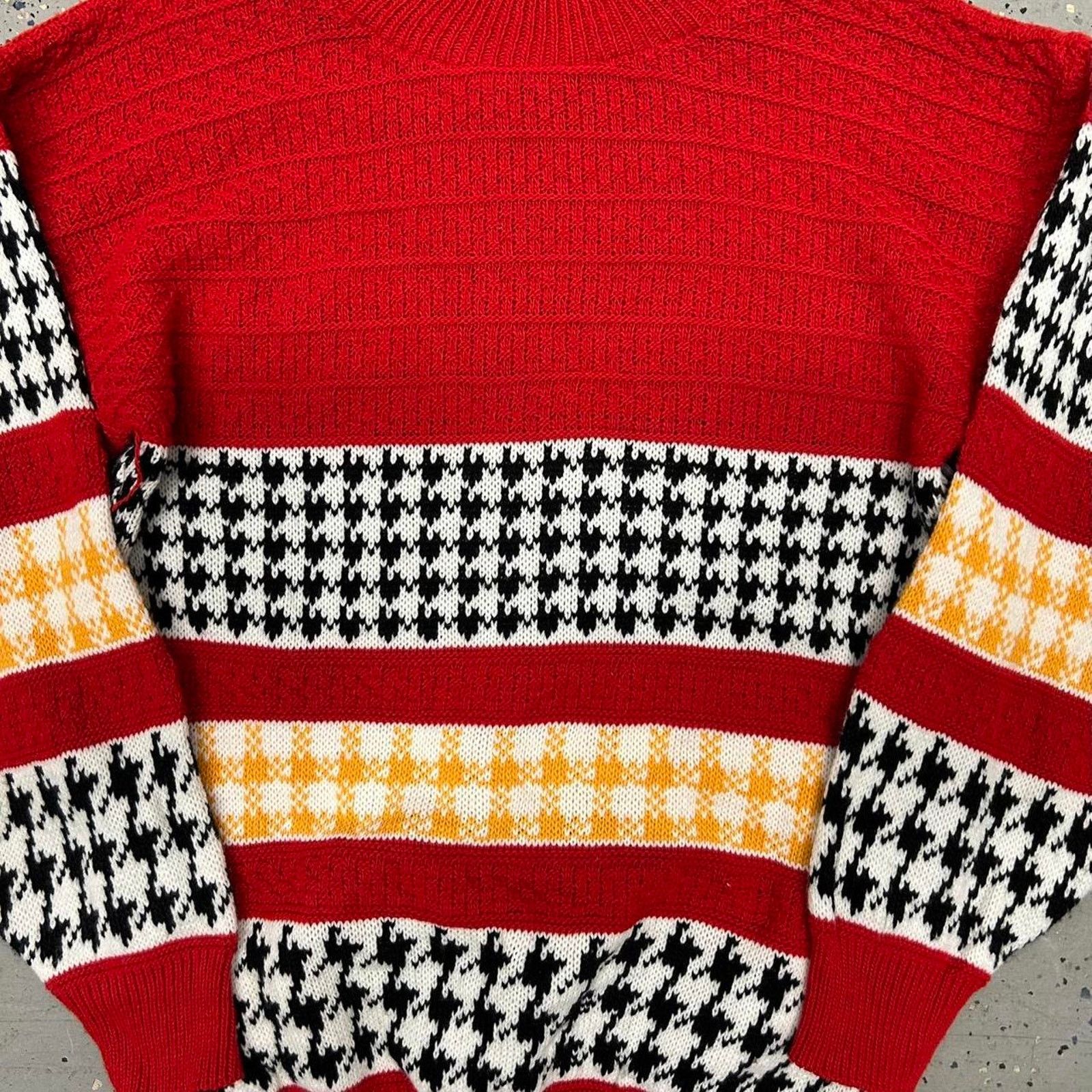 Other VTG Red and white houndstooth knit sweater Size S / US 4 / IT 40 - 2 Thumbnail