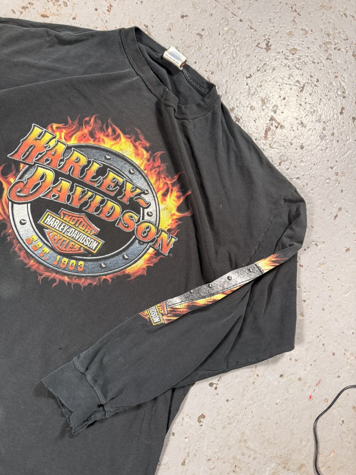 Harley Davidson Vintage Flaming Harley Davidson Longsleeve flames Tee Size US XXL / EU 58 / 5 - 7 Thumbnail