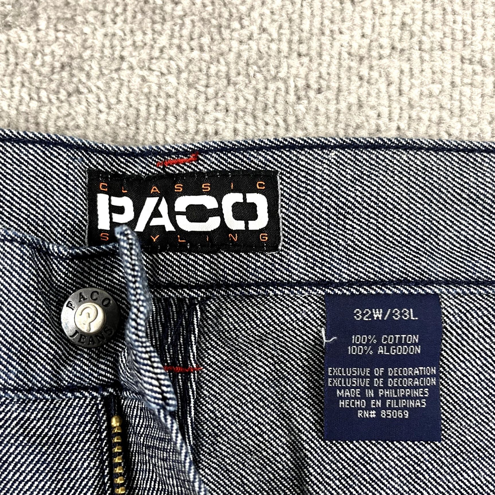 Vintage VINTAGE PACO Jeans Men’s 32x33 Denim Straight Fit Embroidered Dragon Tiger 90s Hip Hop Skater Blue Size US 32 / EU 48 - 3 Thumbnail