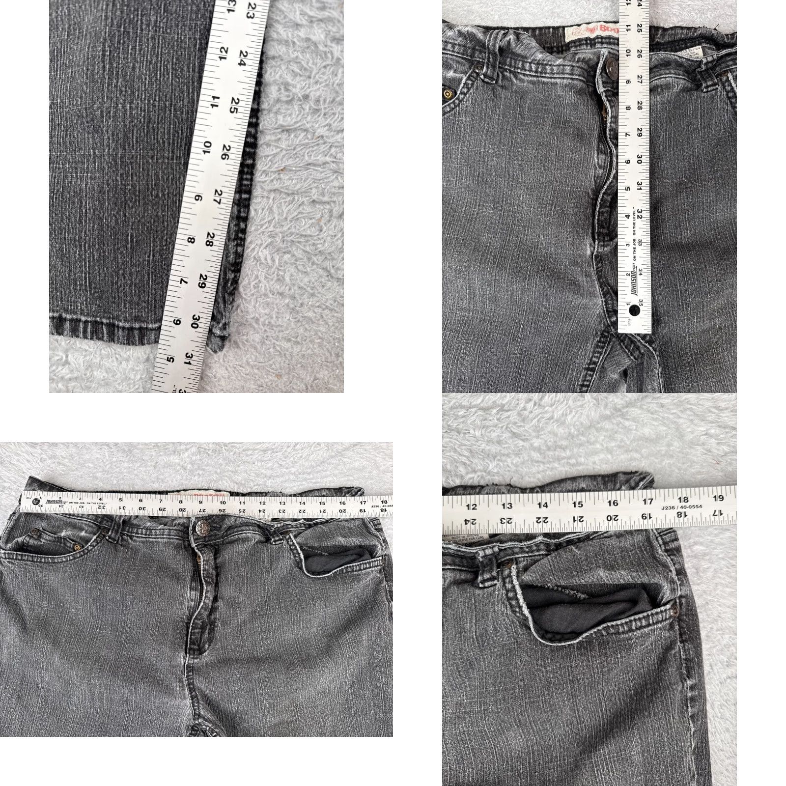 Faded Glory Faded Glory Jeans Women 34x31 Black Denim Bootcut Mid Rise Cotton Blend 1 Size 25" / US 0 / IT 36 - 8 Thumbnail