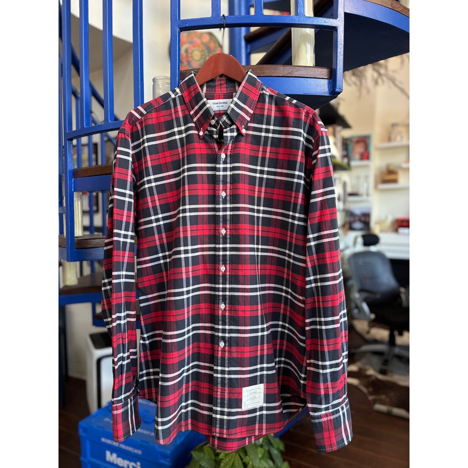 Thom Browne Thom Browne Red Plaid Button Down Shirt Size 5 (XXL) Size US XXL / EU 58 / 5 - 1 Thumbnail