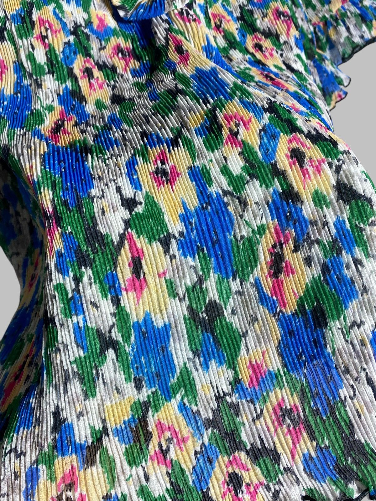 Ganni 🔥 GANNI FLORAL BLOUSE RIBBED BREATHABLE Y2K PARIS AESTHETIC Size XS / US 0-2 / IT 36-38 - 8 Thumbnail