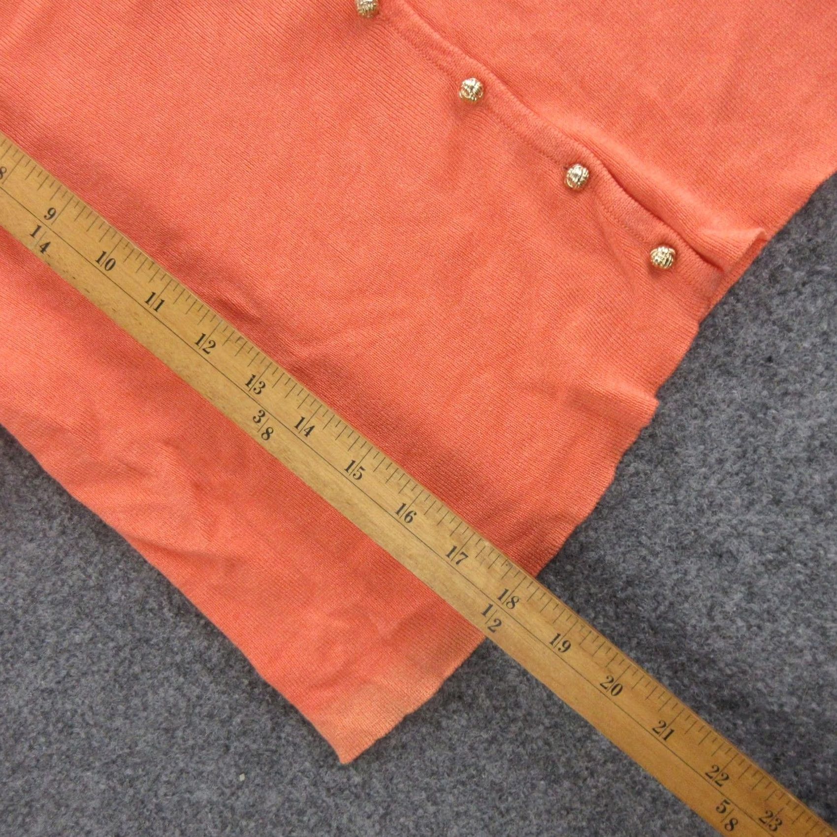 St. John St John Collection Sweater Cardigan Womens 8 Orange Short Sleeve Button Front Knit V-Neck Size M / US 6-8 / IT 42-44 - 5 Thumbnail