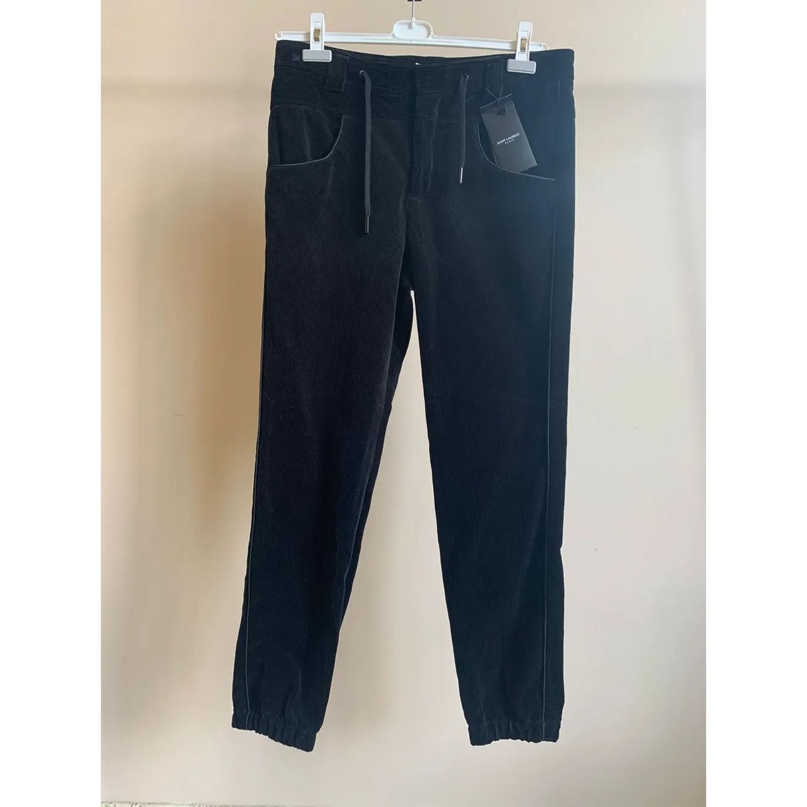 Saint Laurent Paris o1rshd1 Corduroy Drawstring Pants in Black Size US 34 / EU 50 - 14 Thumbnail