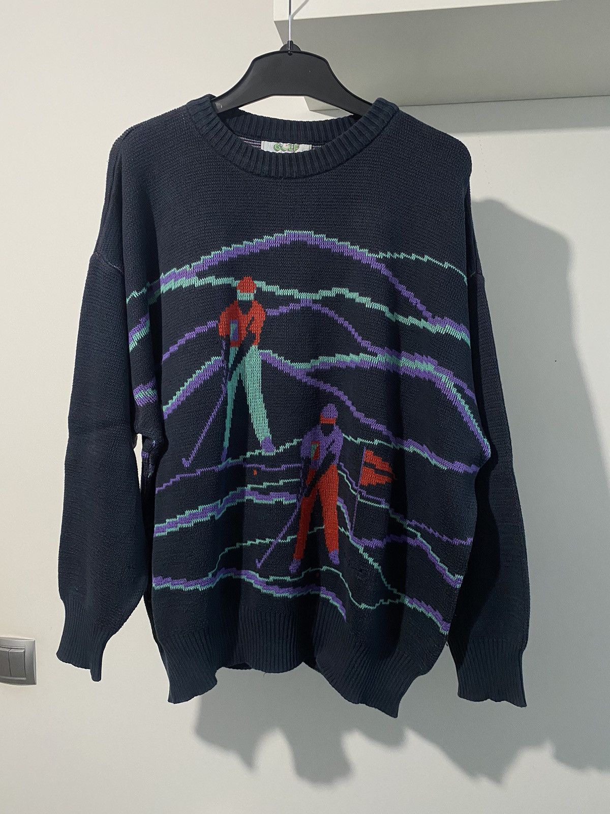 Adidas × Vintage Adidas Golf L Vintage Jumper Sweater 80s All over Print y2k Size US L / EU 52-54 / 3 - 1 Thumbnail