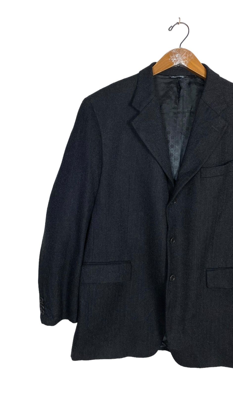 Givenchy Rare‼️ Givenchy Herringbone Wool Coat Blazer Made in Italy Size US M / EU 48-50 / 2 - 2 Thumbnail