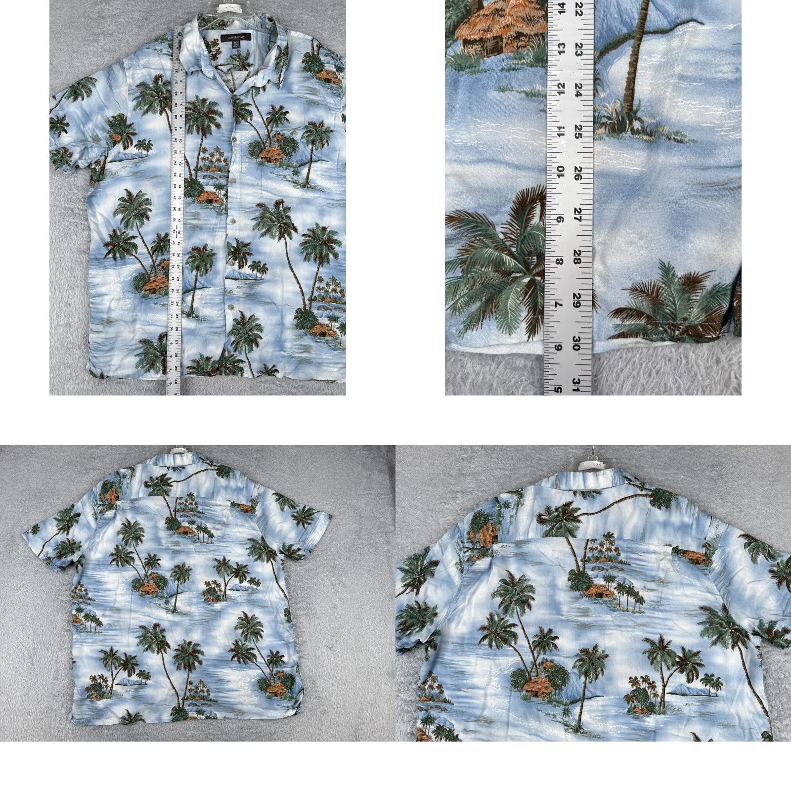 Croft & Barrow VINTAGE Croft & Barrow Shirt Men 2XL Blue Hawaiian Floral Button-Up Rayon Short Sleeve Aloha Beach Outdoor Pattern Mens Size US XXL / EU 58 / 5 - 9 Thumbnail