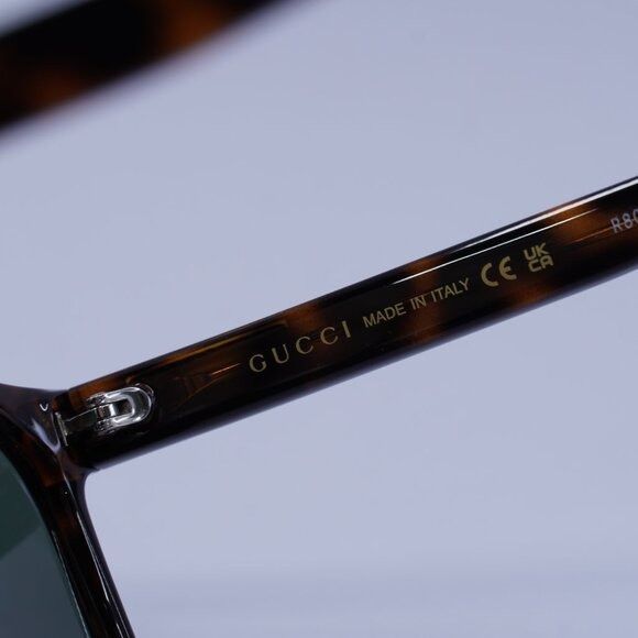 Gucci Gucci GG0746S 003 Sunglasses Havana Square Frame, Green Size ONE SIZE - 8 Thumbnail