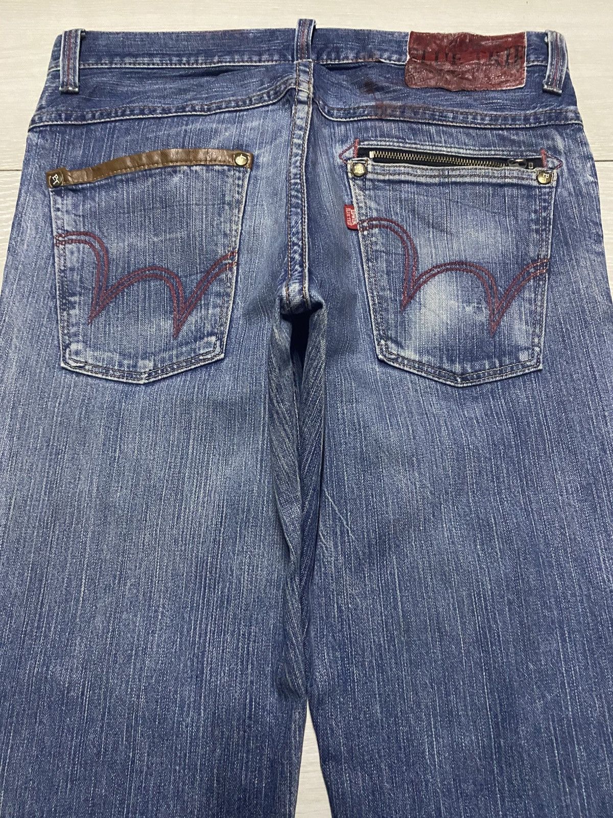 Edwin Japanese Brand Edwin Blue Trip Grunge Distressed Loose Jeans Size US 35 - 4 Thumbnail