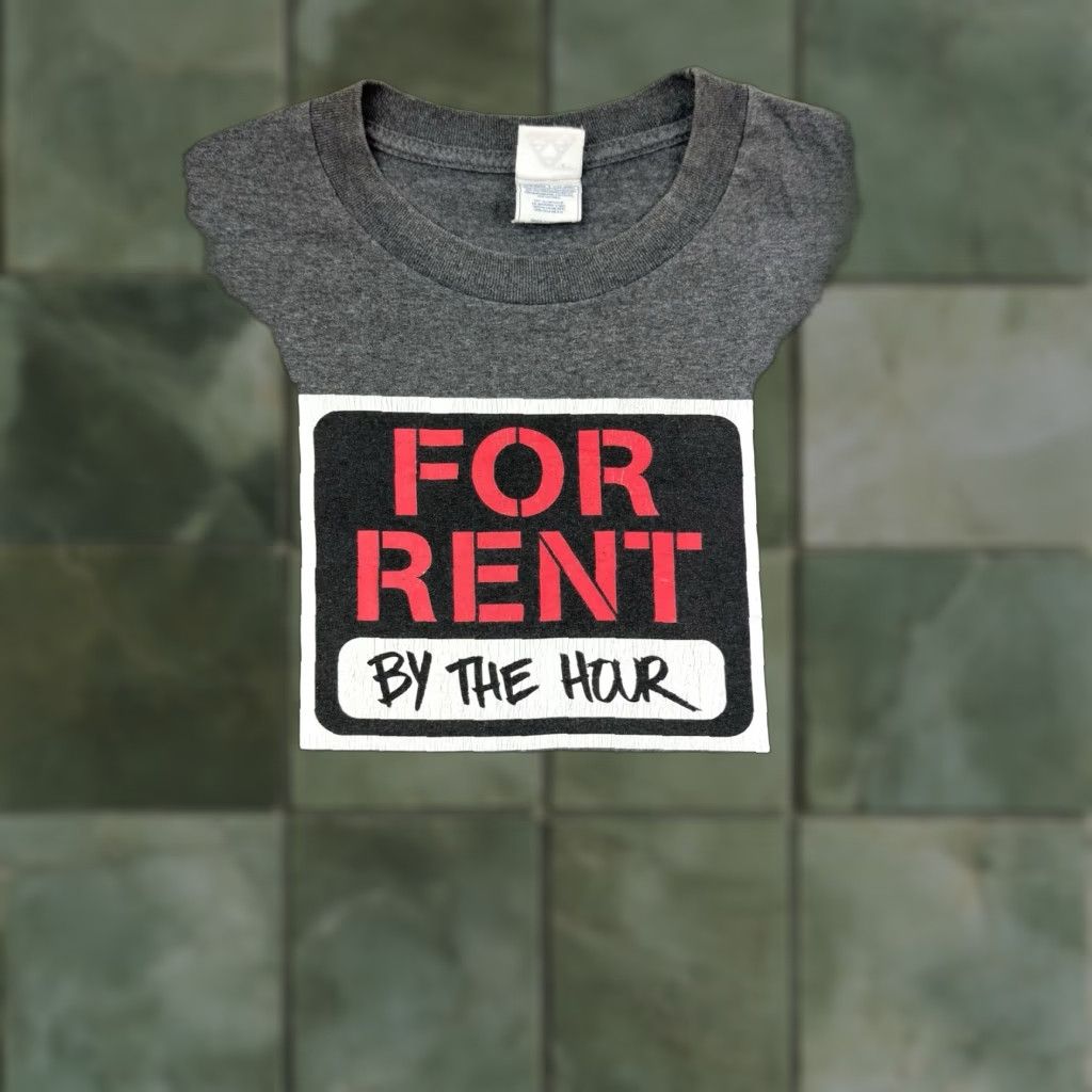 Vintage VINTAGE For Rent By The Hour T Shirt Funny Adult 2XL Gray Hipster Y2K Mens Shirt Size US XXL / EU 58 / 5 - 1 Thumbnail