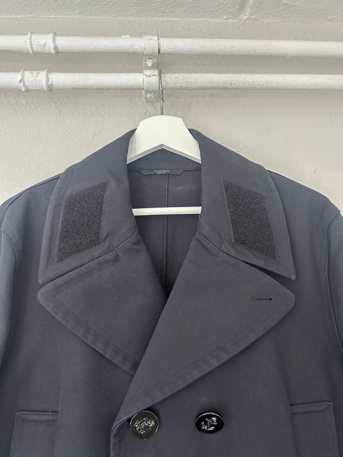 Valentino Navy Peacoat with Military-Inspired Detailing Size US M / EU 48-50 / 2 - 2 Thumbnail