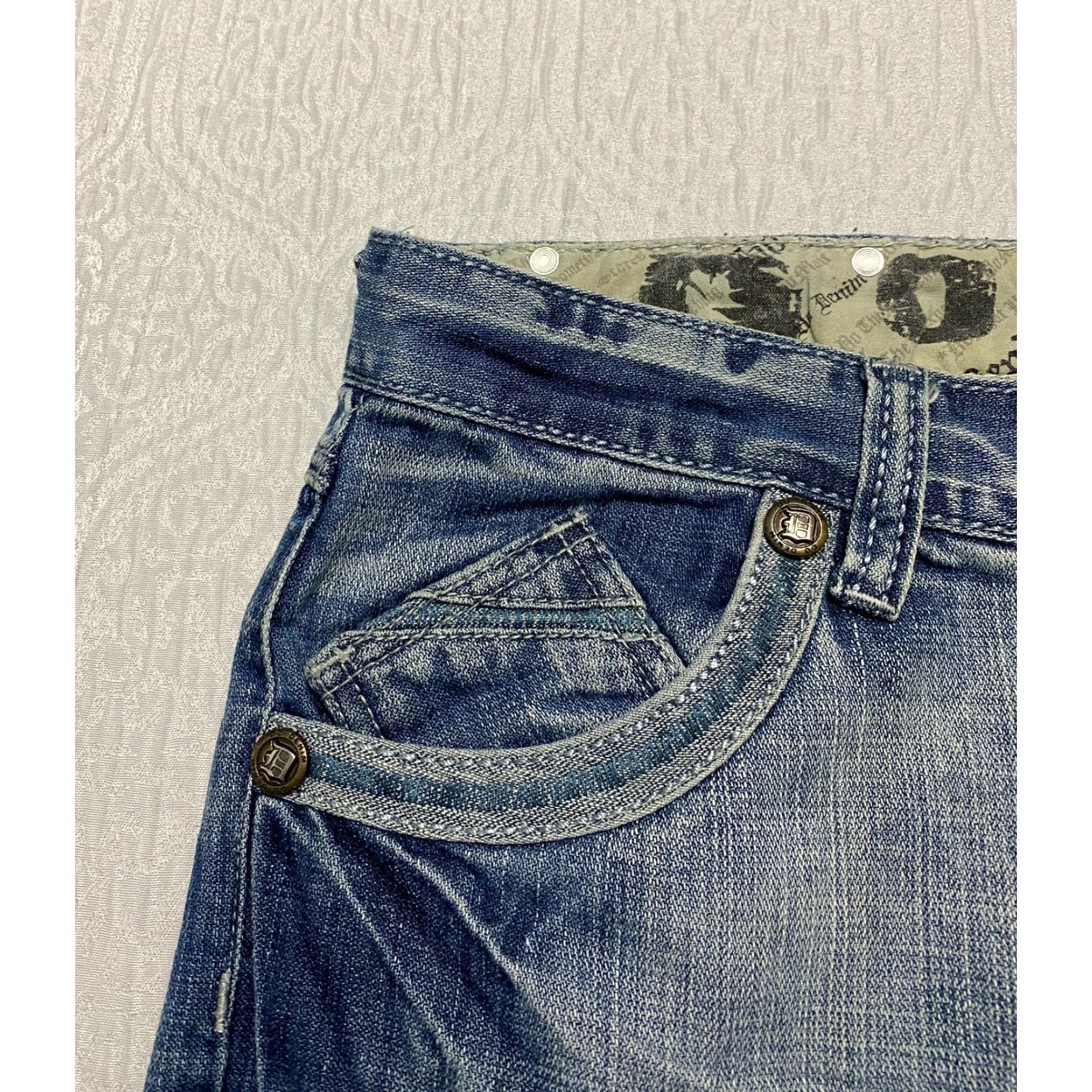 Denime Do Denim Jeans Wide-Leg Men's 38x31 Blue Denim Cotton 5-Pocket City Grunge Baggy Y2K Size US 38 / EU 54 - 4 Thumbnail