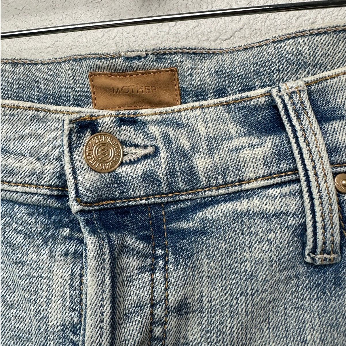 Other Mother Tomcat Straight Jeans Blue 33 Button Marrakesh Days Size 33" - 4 Thumbnail
