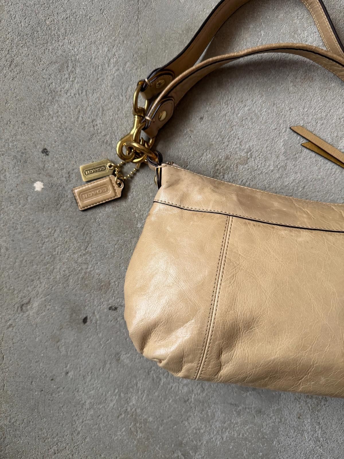 Coach Coach 2Way Poppy Leather Shoulder Bag Beige Size ONE SIZE - 6 Thumbnail