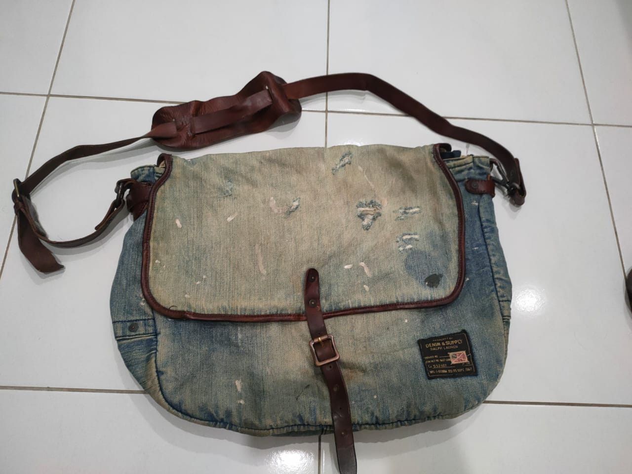 Polo Ralph Lauren Super !! Ralph Laurent Denim & Supply Messenger Bag in Blue, Men's