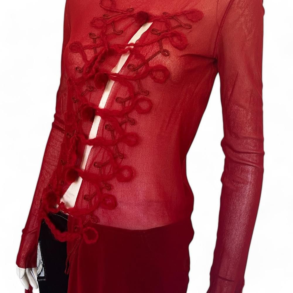 Jean Paul Gaultier Jean Paul Gaultier Sheer Asymmetric Turtleneck Blouse Size L Size L / US 10 / IT 46 - 2 Thumbnail
