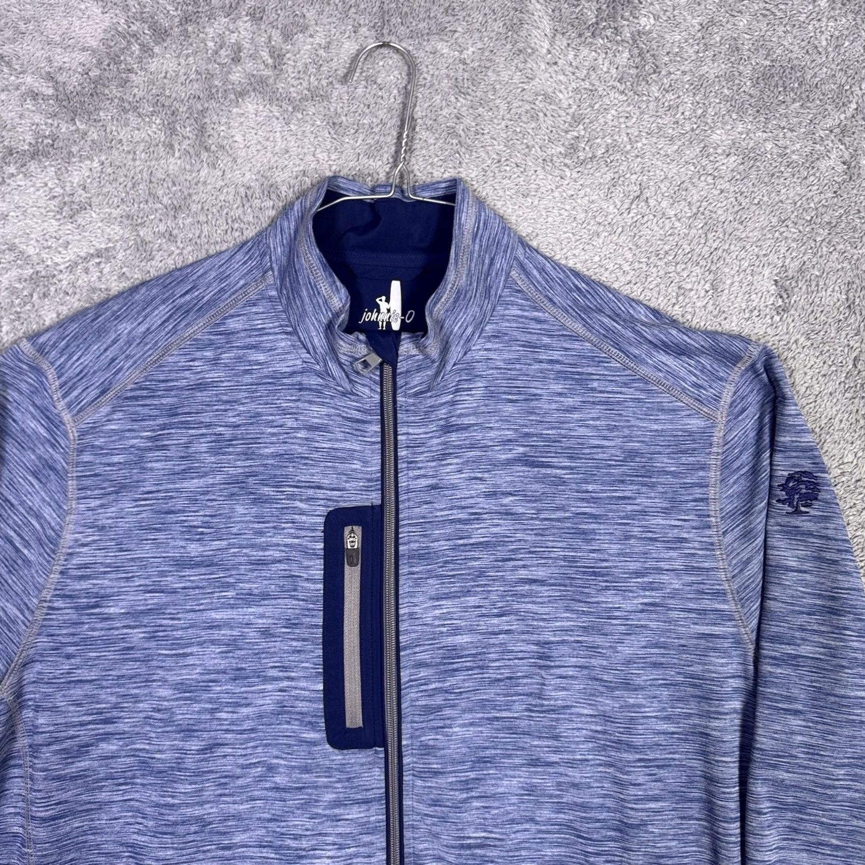 johnnie-O Johnnie-O Jacket Mens XL Full Zip Tech Heather Seqouia Lake Blue JMJK1890 Jacket Mens XL Blue Athleisure Golf Size US XL / EU 56 / 4 - 4 Thumbnail