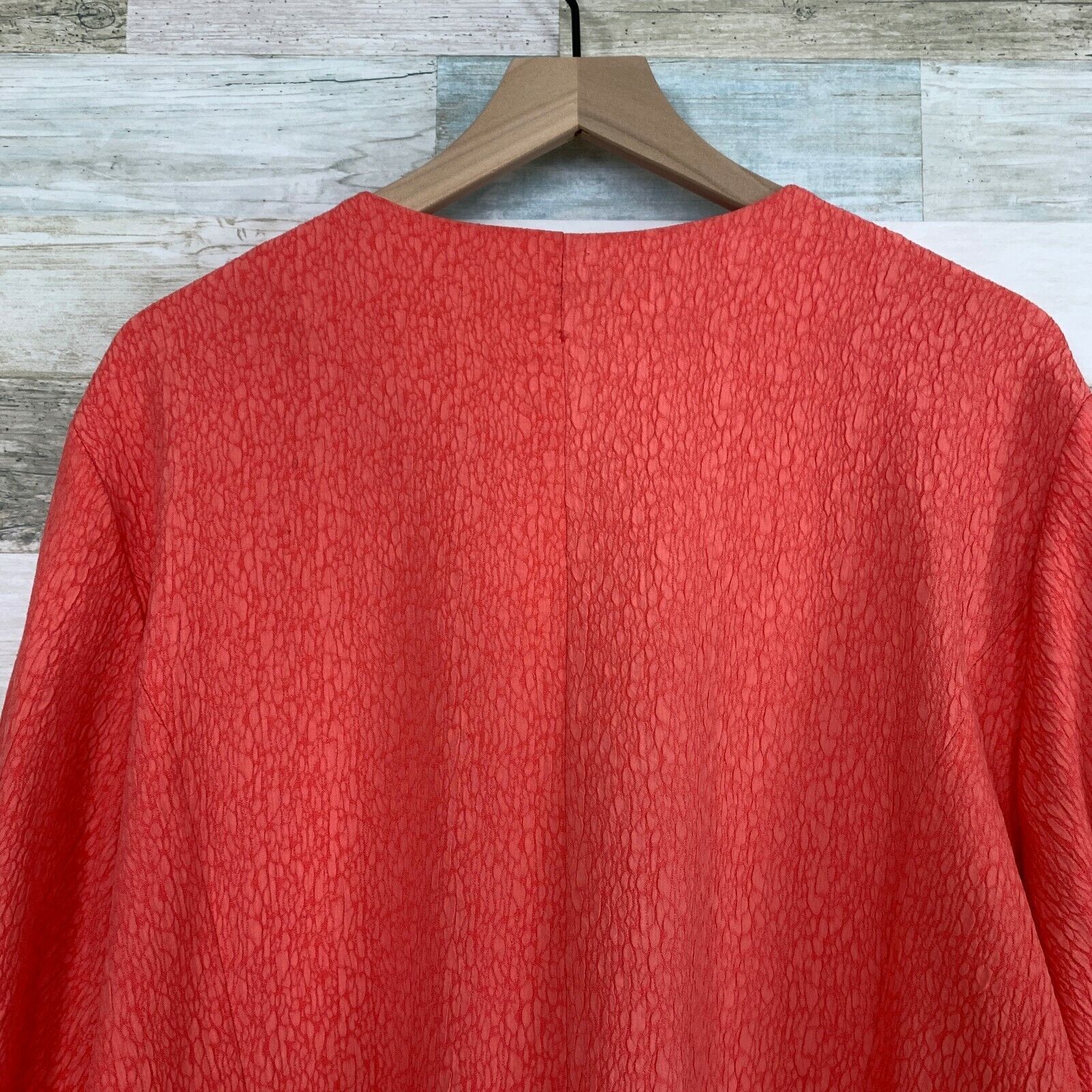 Other Torrid Long Jacquard Cocoon Coat Coral Orange Open Front 4X Size 4XL / US 24-26 - 6 Thumbnail