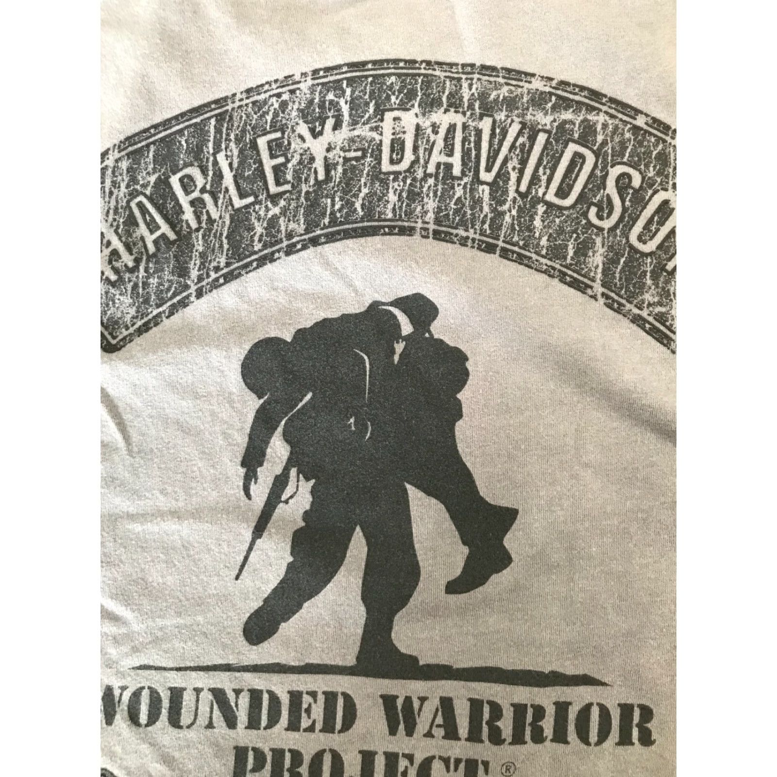 Harley Davidson Harley-Davidson Shirt Mens Medium Gray Wounded Warrior Project Operation Freedom USA Graphic Print Crew Neck Short Sleeve T-Shirt Size US M / EU 48-50 / 2 - 7 Thumbnail