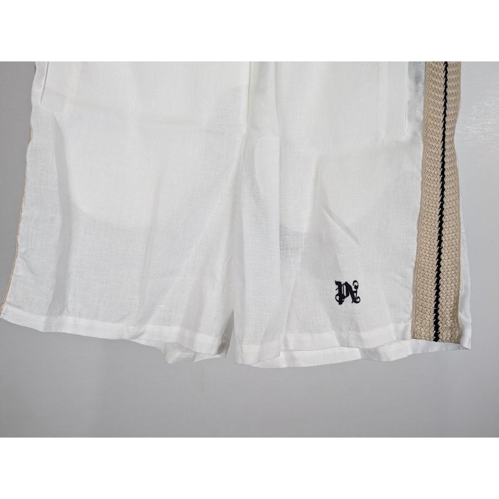 Palm Angels o1rshd1 PA Monogram Track Short in Off White/Black Size US 34 / EU 50 - 9 Thumbnail