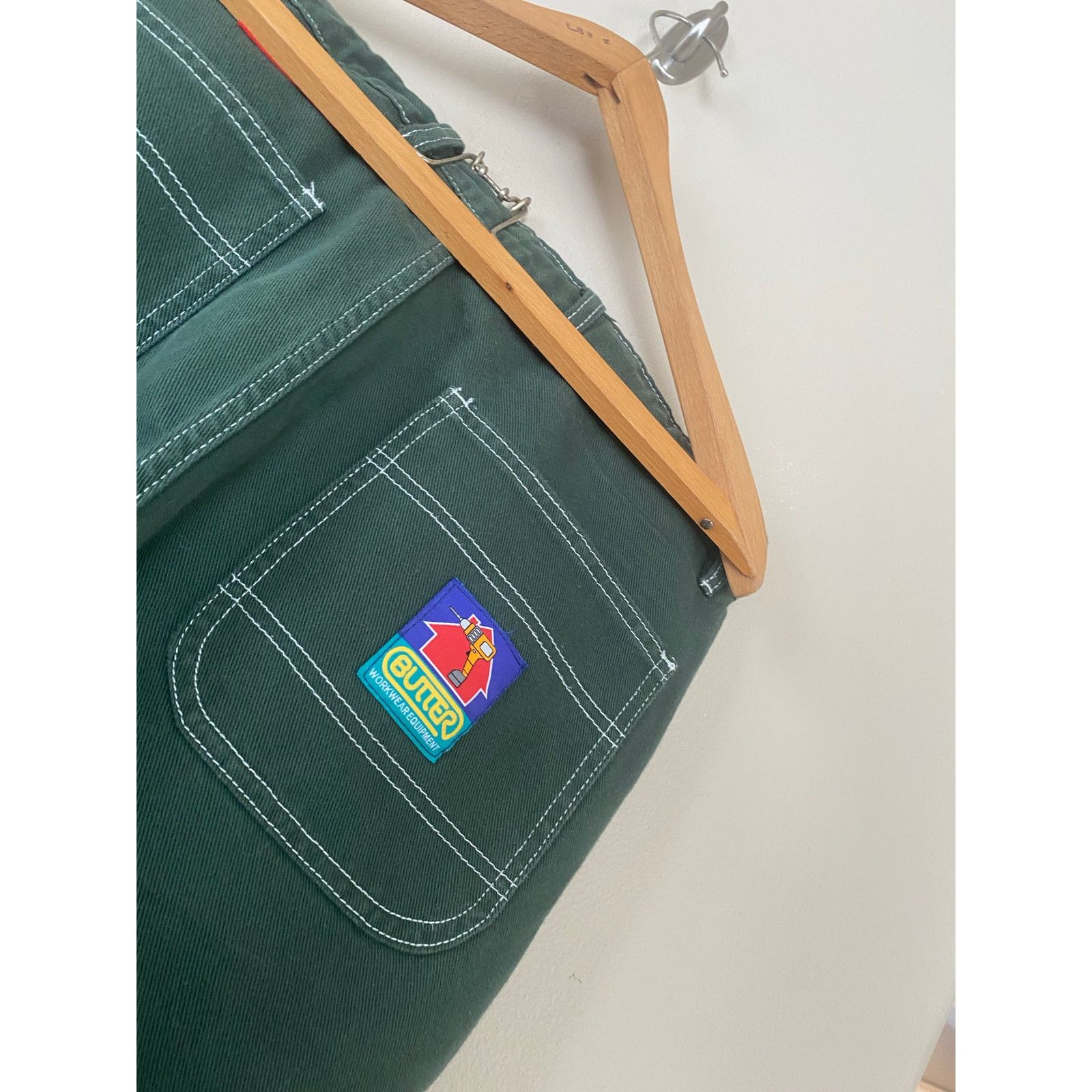 Butter Goods Butter Very Baggy Pants Green Workwear Double Knee Drawst 34 Size US 34 / EU 50 - 3 Thumbnail