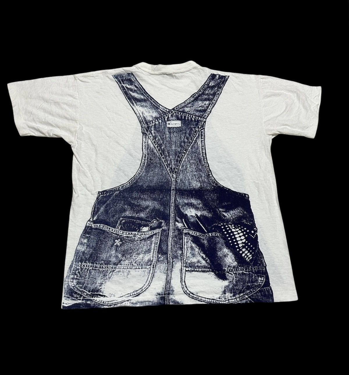 Champion Vtg 70s Champion blue bar denim overall handprint Size US XL / EU 56 / 4 - 1 Thumbnail
