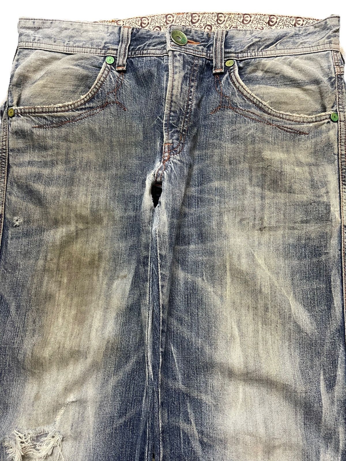 Edwin Vintage Edwin 503 Mud Wash Faded Distress Baggy Jeans Size US 34 / EU 50 - 3 Thumbnail