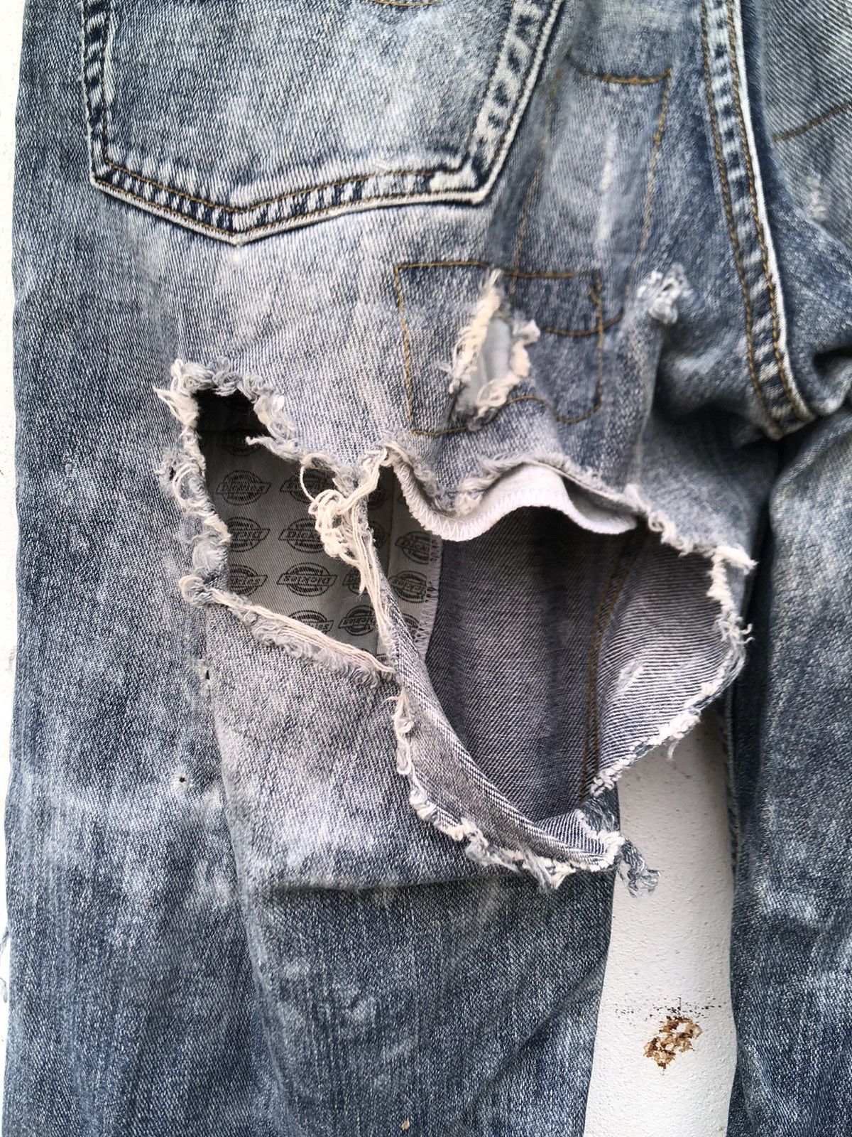 Dickies 🔥Distressed Dickies Denim Panst Size US 33 - 7 Thumbnail