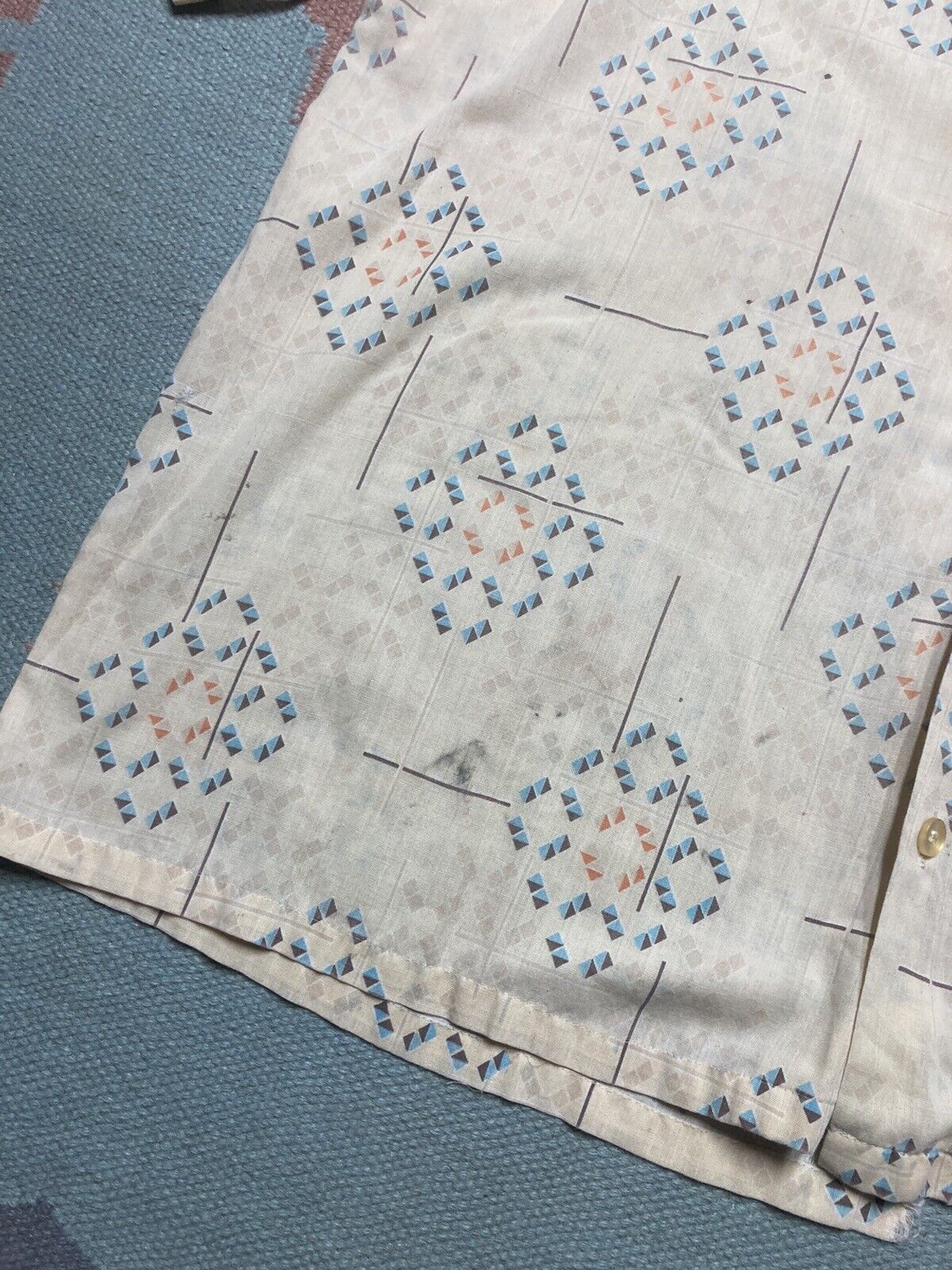 Vintage VTG 70s shirt Towncraft geometric diamonds distressed 3XL Size US XXL / EU 58 / 5 - 3 Thumbnail